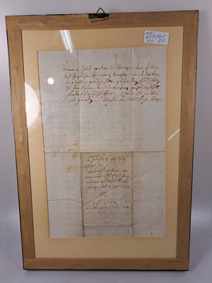 26755834g - 4 handwritten letters from Elector Maximilian Emanuel (1662-1726), ink on paper, one one- page, one two-page and four-page, all under glass, frame