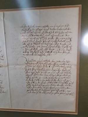 26755834p - 4 handwritten letters from Elector Maximilian Emanuel (1662-1726), ink on paper, one one- page, one two-page and four-page, all under glass, frame