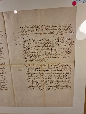 26755834s - 4 handwritten letters from Elector Maximilian Emanuel (1662-1726), ink on paper, one one- page, one two-page and four-page, all under glass, frame