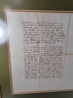 26755834u - 4 handwritten letters from Elector Maximilian Emanuel (1662-1726), ink on paper, one one- page, one two-page and four-page, all under glass, frame