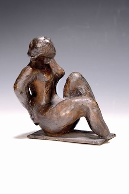 Image 26755857k - Emil Krieger, 1902 Kaiserslautern-1979 Munich,sitting nude, bronze sculpture, height approx.14cm