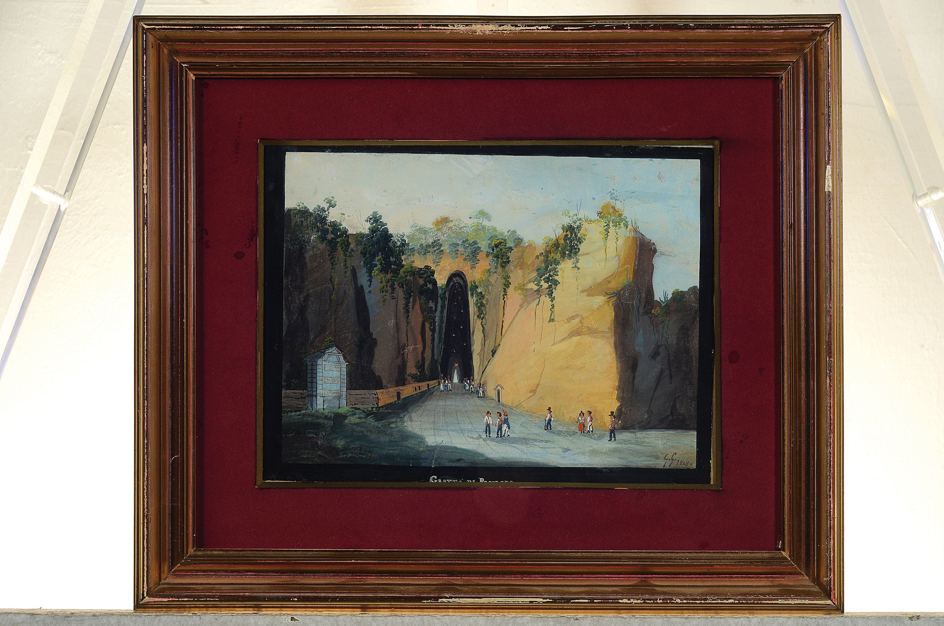 Detail k: Guglilmo Giusti, 1824 Neapel-1916, 3 Zeichnungen, Tempera auf Malkarton, Ansichten aus Neapel und Umgebung, "Napoli da Posilipo" monogr. u. ...