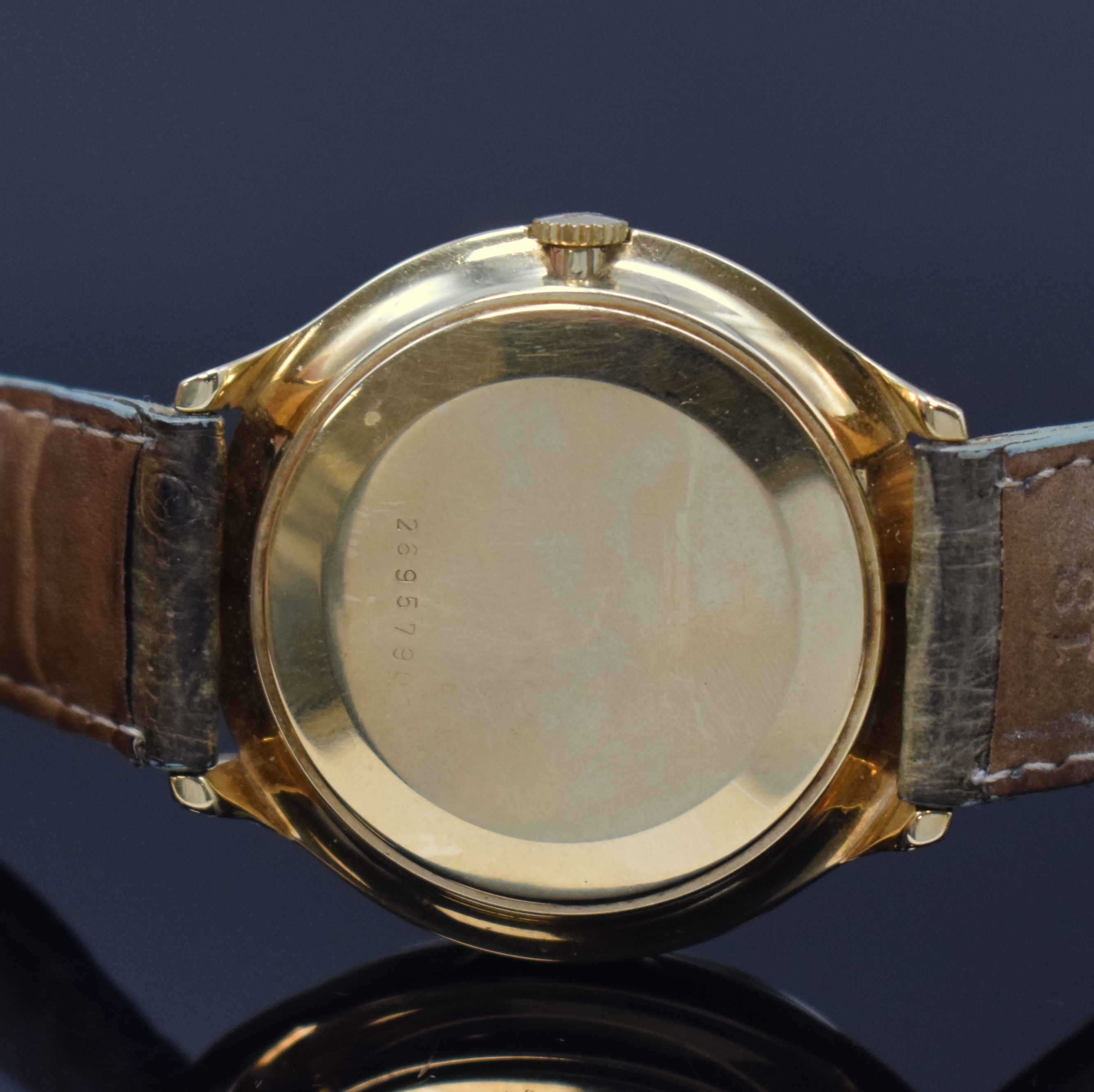 Detail c: MIDO Ocean Star Powerwind seltene Armbanduhr in GG 585/000, Schweiz um 1965, Automatik, Monocoque-Geh., orig. Glas u. Krone, silb. Zifferbl. min. ...