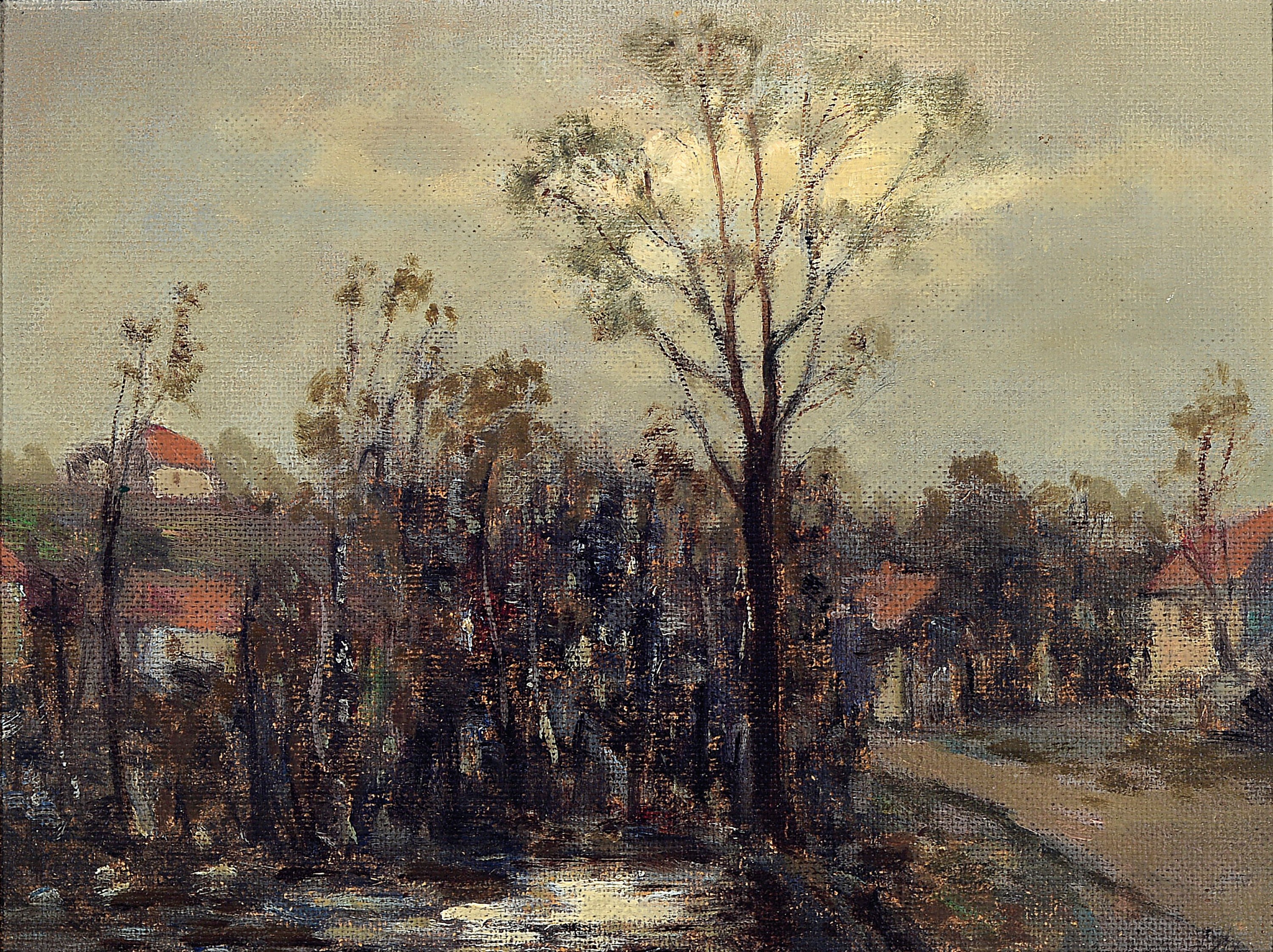 Emil Leonhard Smidt, 1878-1954, "Mondlandschaft" Berna, Öl/Malkarton, ca. 21x28cm, R. ca. 33x40cm