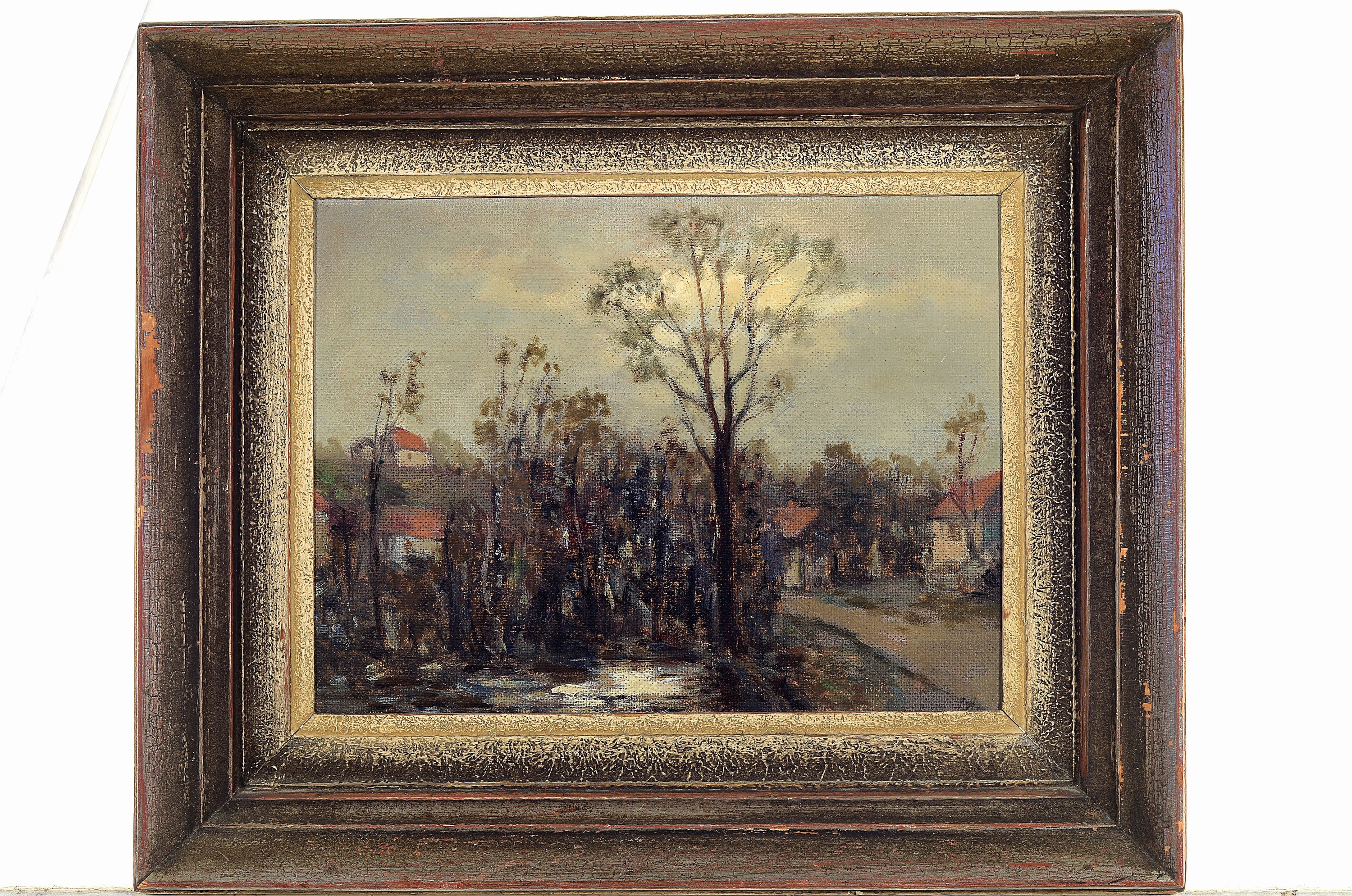 Detail k: Emil Leonhard Smidt, 1878-1954, "Mondlandschaft" Berna, Öl/Malkarton, ca. 21x28cm, R. ca. 33x40cm