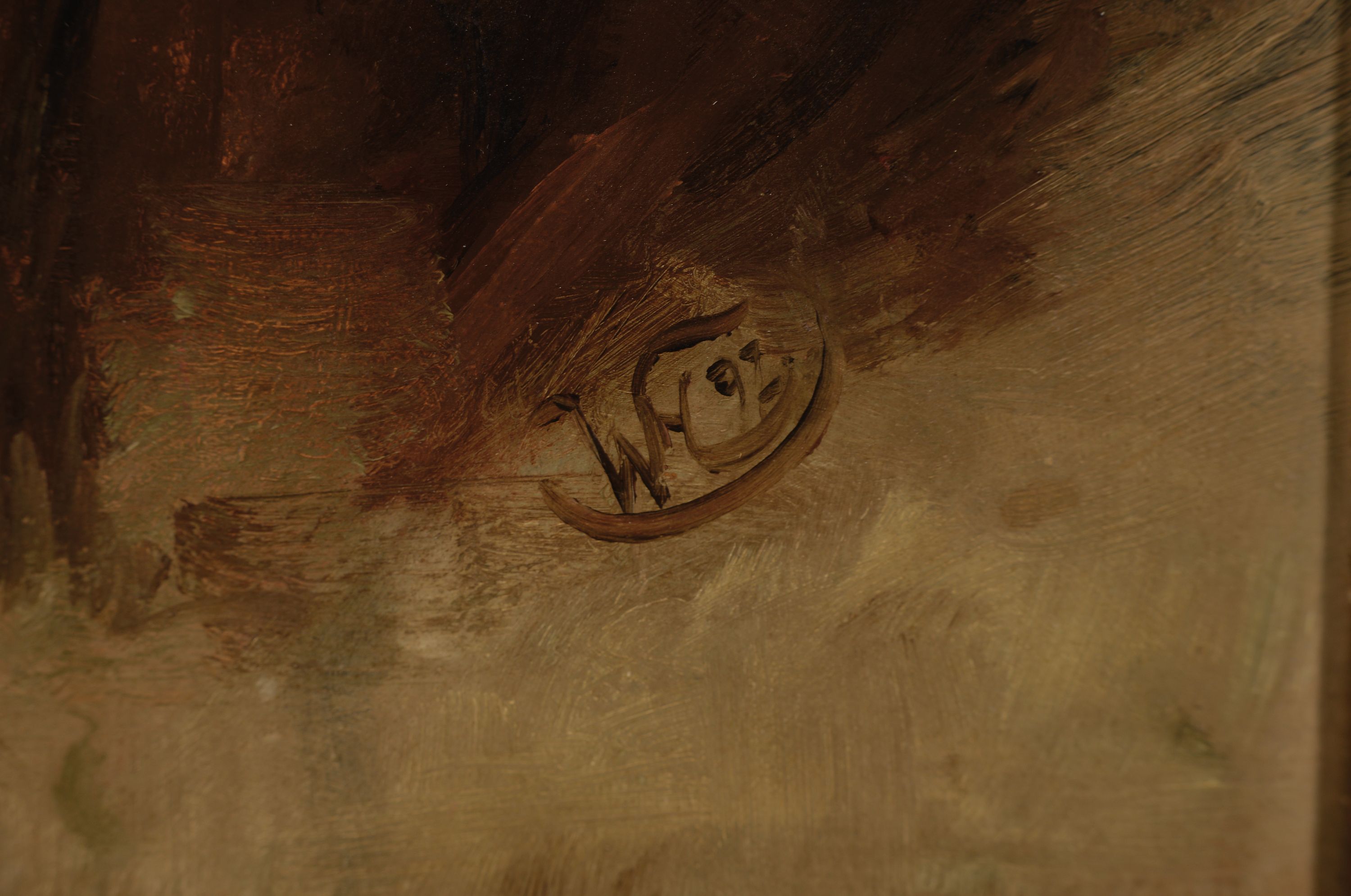 Detail a: Wilhelm Gustav Friedrich Hasemann, 1850 Mühlberg-1913 Gutach, Porträt eines alten Mannes mit Tabakpfeife, Öl/Malkarton, rechts unten monogr., ca. ...