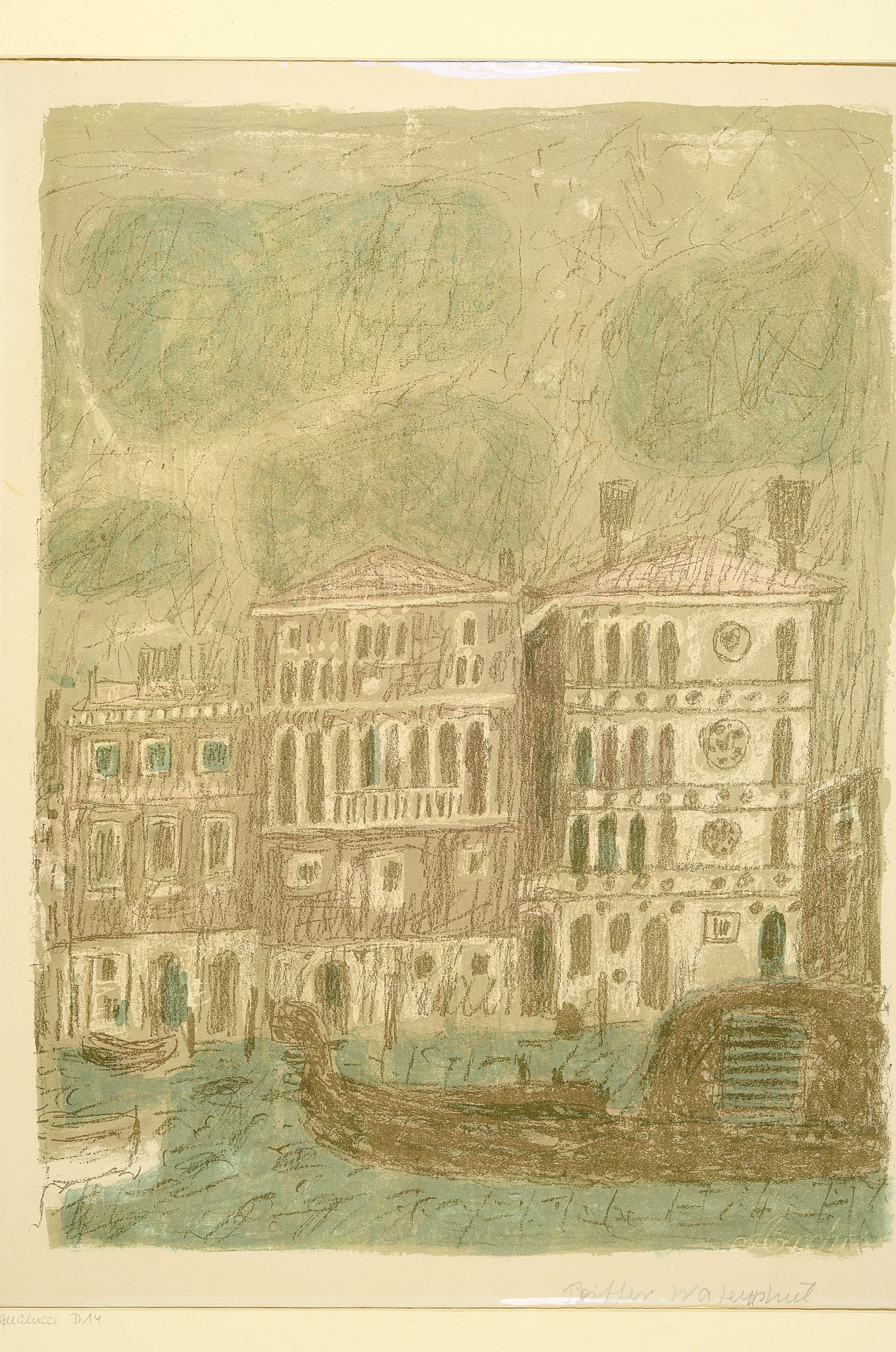 Detail k: Max Peiffer-Watenphul, 1896 Weferlingen- 1976 Rom, Venedig, Palazzo Dario, Farblithographie von 1951, re. u. sign., ca. 45x33cm, leicht gebräunt