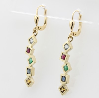 Image Paar Ohrgehänge mit Farbsteinen