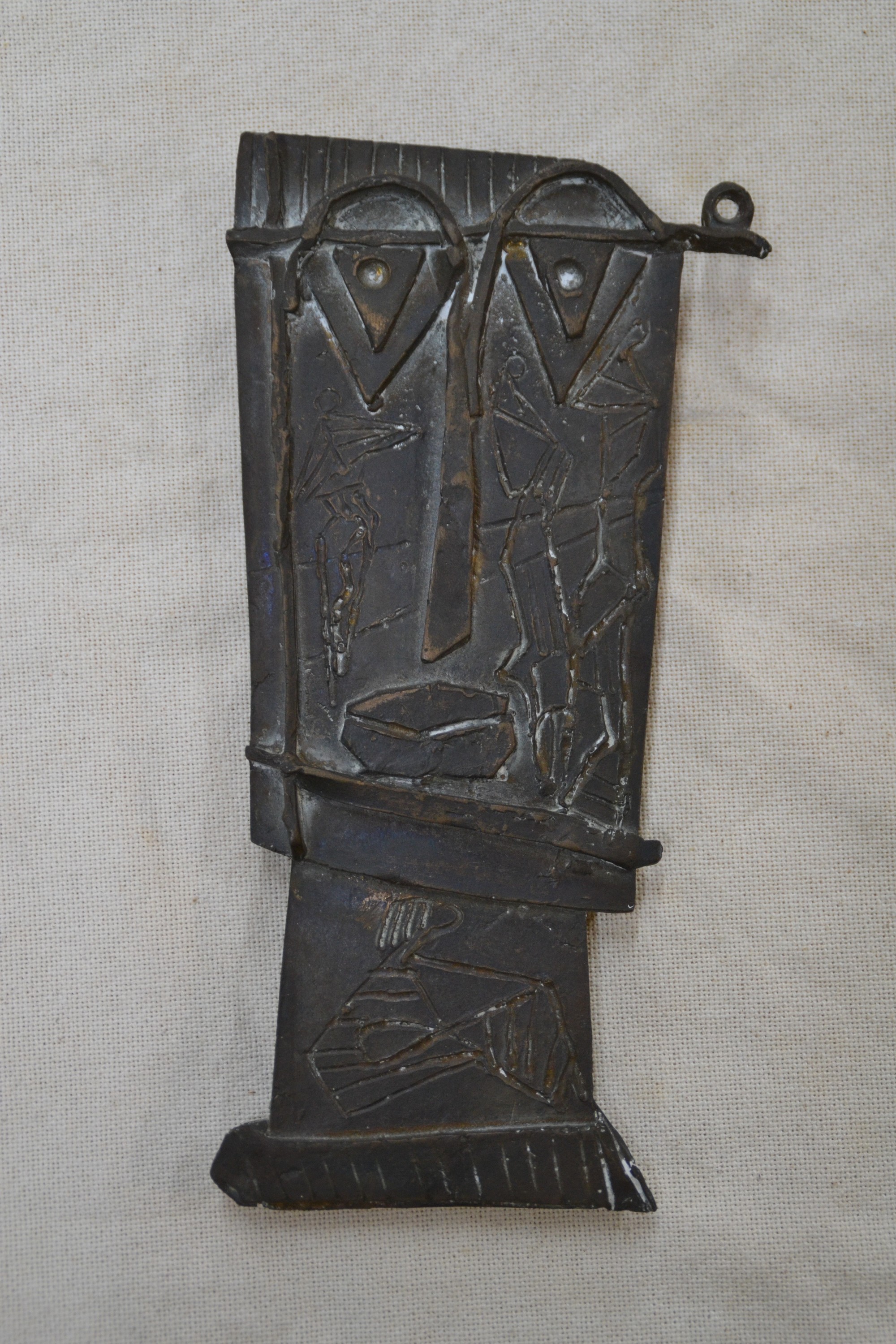 Detail a: Seff Weidl, 1915 Eger-1972 Inning, Studium an der Akademie München, zwei Reliefbilder, Bronze, "Reliefkopf", ca. 22x11 cm, "der ...