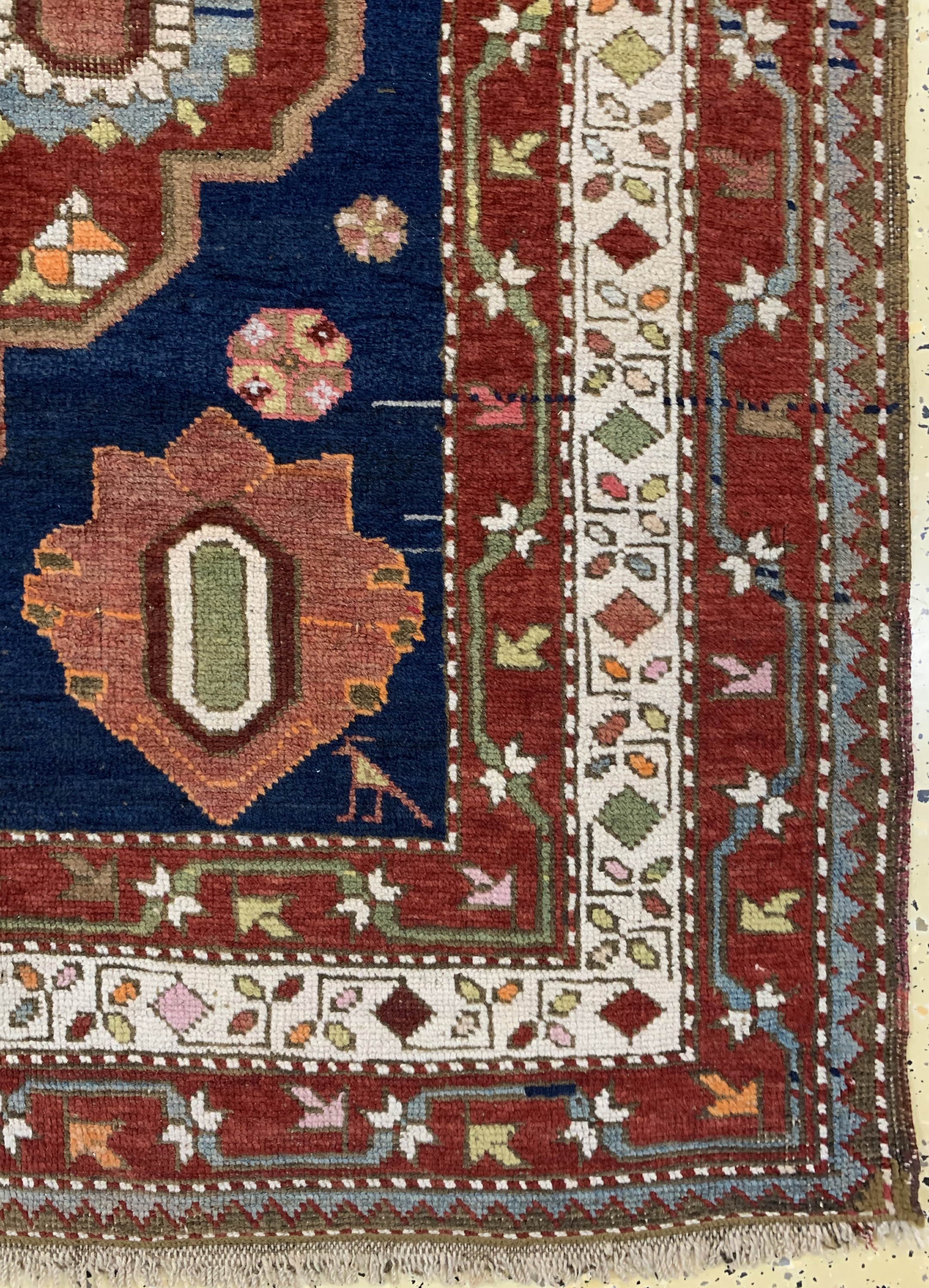Detail a: Armenischer Kazak antik, Karabagh, Kaukasus, um 1900, Wolle auf Wolle, ca. 300 x 154 cm, EHZ: 2-3
