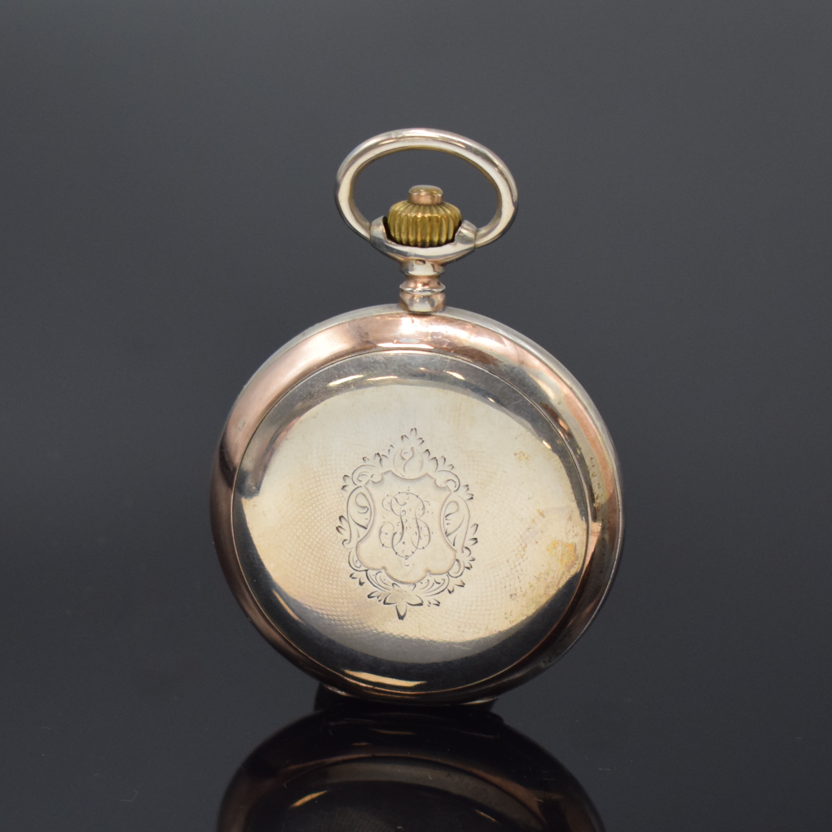 Detail b: IWC Herrensavonette in Silber, Schweiz um 1899, guill. Geh. berieb., Emailzifferbl. m. roter Minuterie, gold. Louis-XV Zeiger, kl. Sek. b. 6, verg. ...