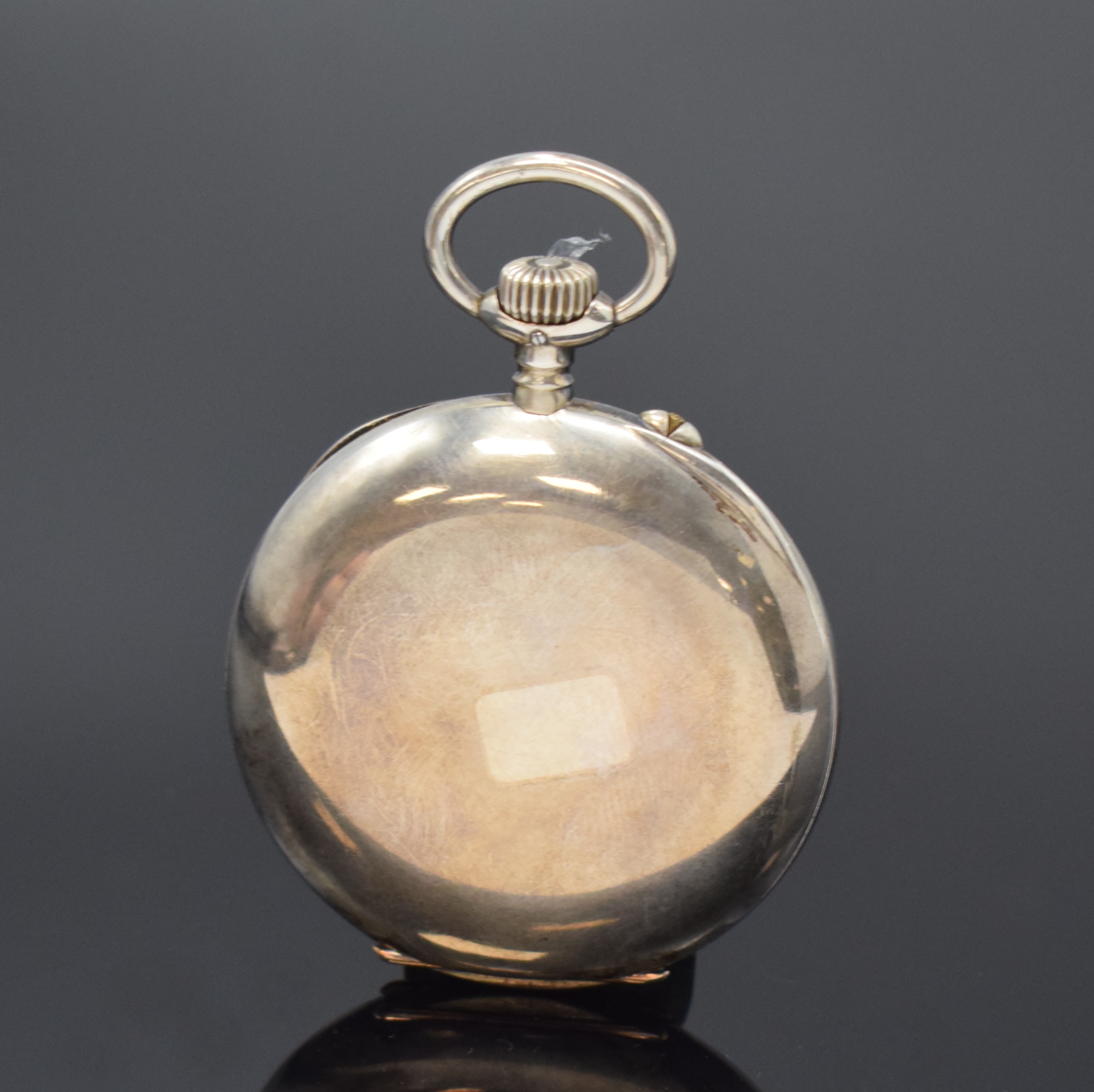 Detail a: DEUTSCHE PRÄZISIONS-UHRENFABRIK GLASHÜTTE E.G.M.B.H. offene Taschenuhr in Silber, Deutschland um 1920, glattes Lucia-Geh., Goldscharniere, ...