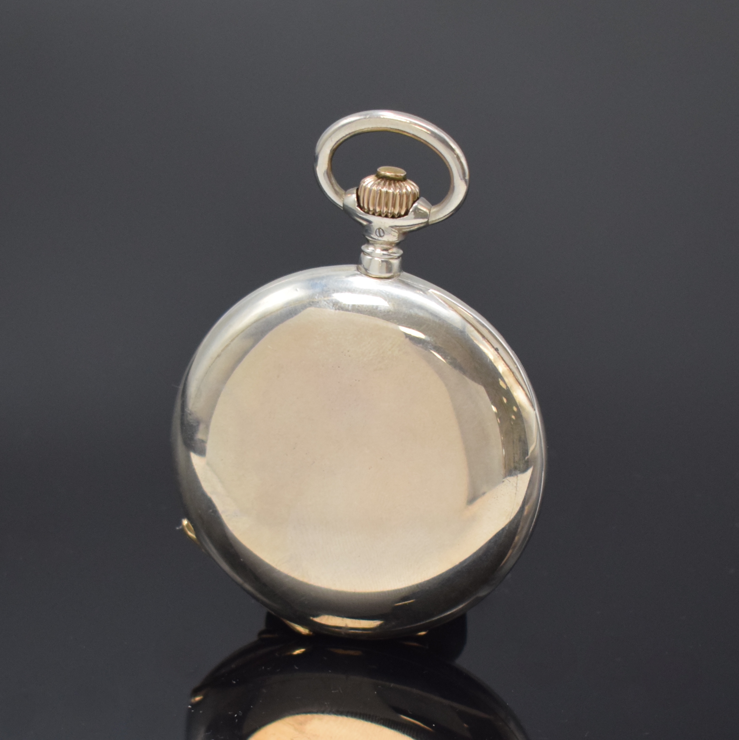 Detail c: A. LANGE & SÖHNE Glashütte B/Dresden Herrensavonette in Silber, Deutschland um 1890, glattes Lucia Geh., versetzte Goldscharniere, Emailzifferbl. ...