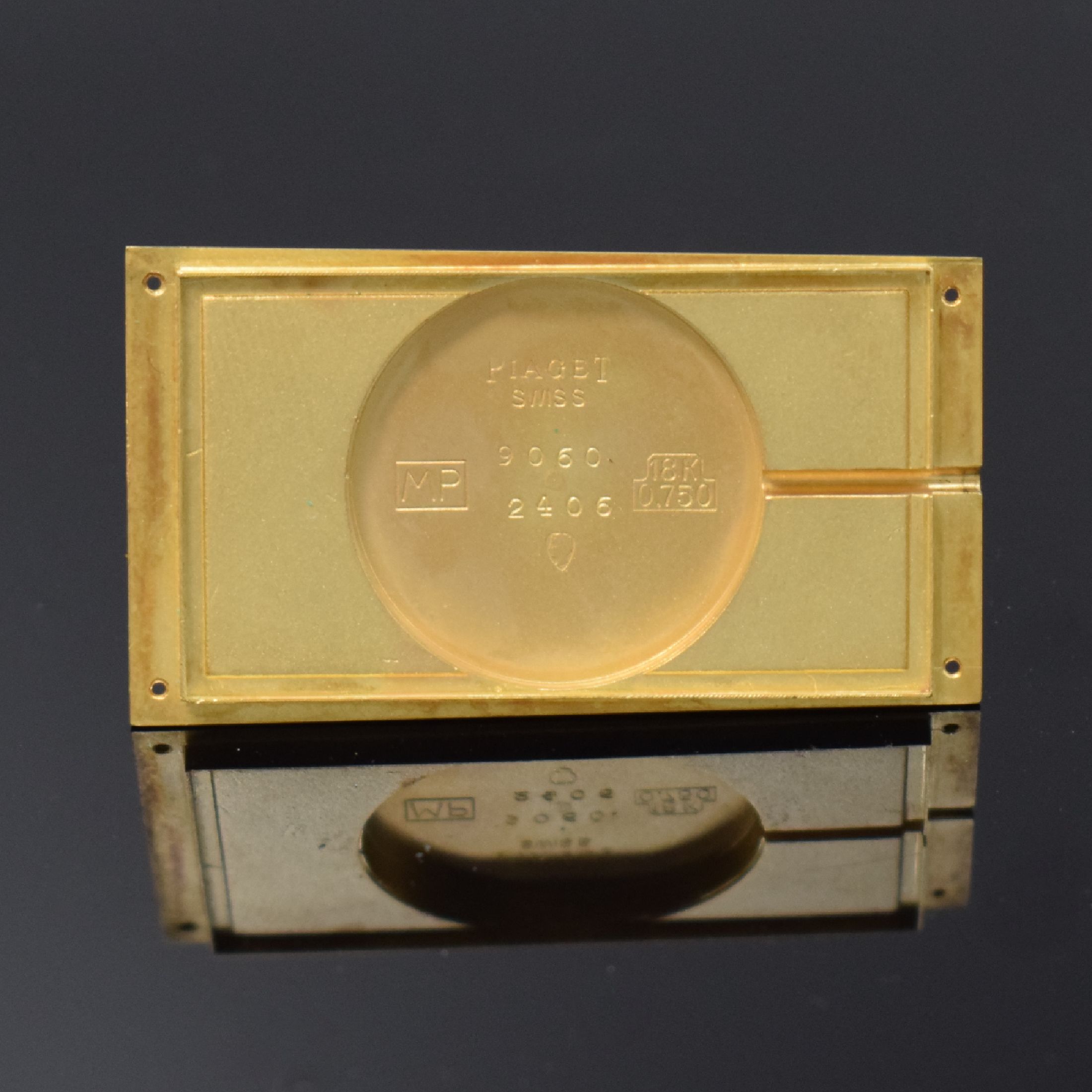 Detail g: PIAGET feine, seltene und extrem ausgefallene,Manschetten-förmige Armbanduhr in GG 750/000 mit Malachit-Zifferblatt Ref. 9060 D 78, Schweiz 1970er ...