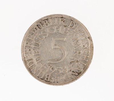 Image 26757642 - Silver coin 5 Mark 1958