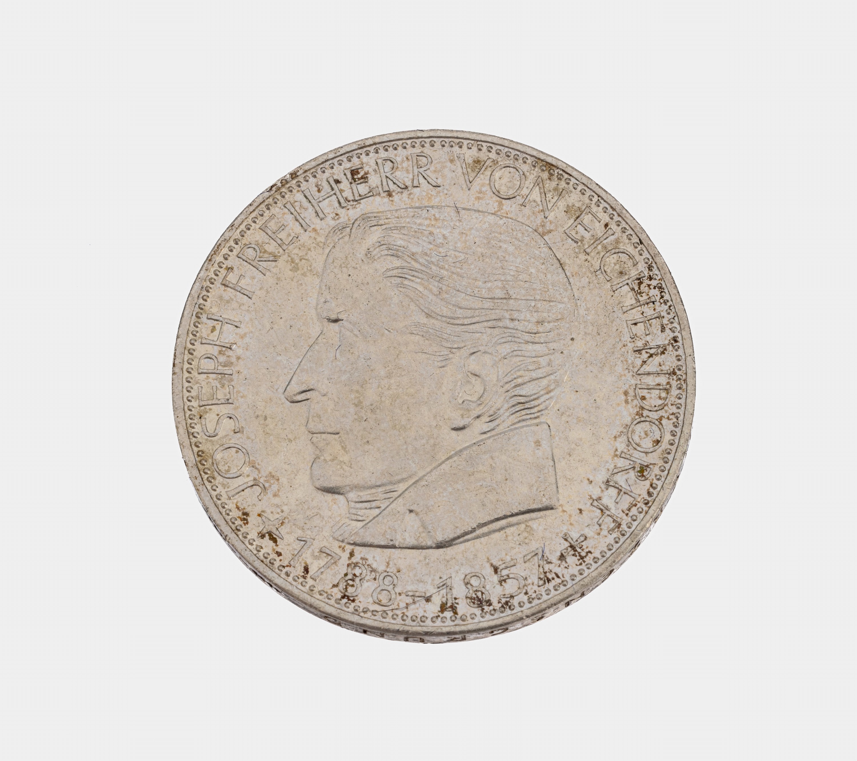Silbermünze, 5 DM, 1957, Deutschland, Freiherr von Eichendorff