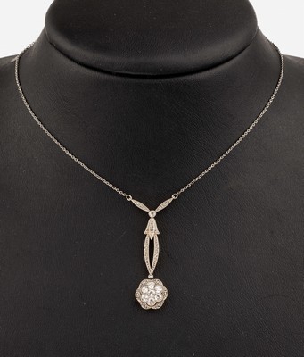 Image 26757726 - Platinum diamond Art Nouveau necklace
