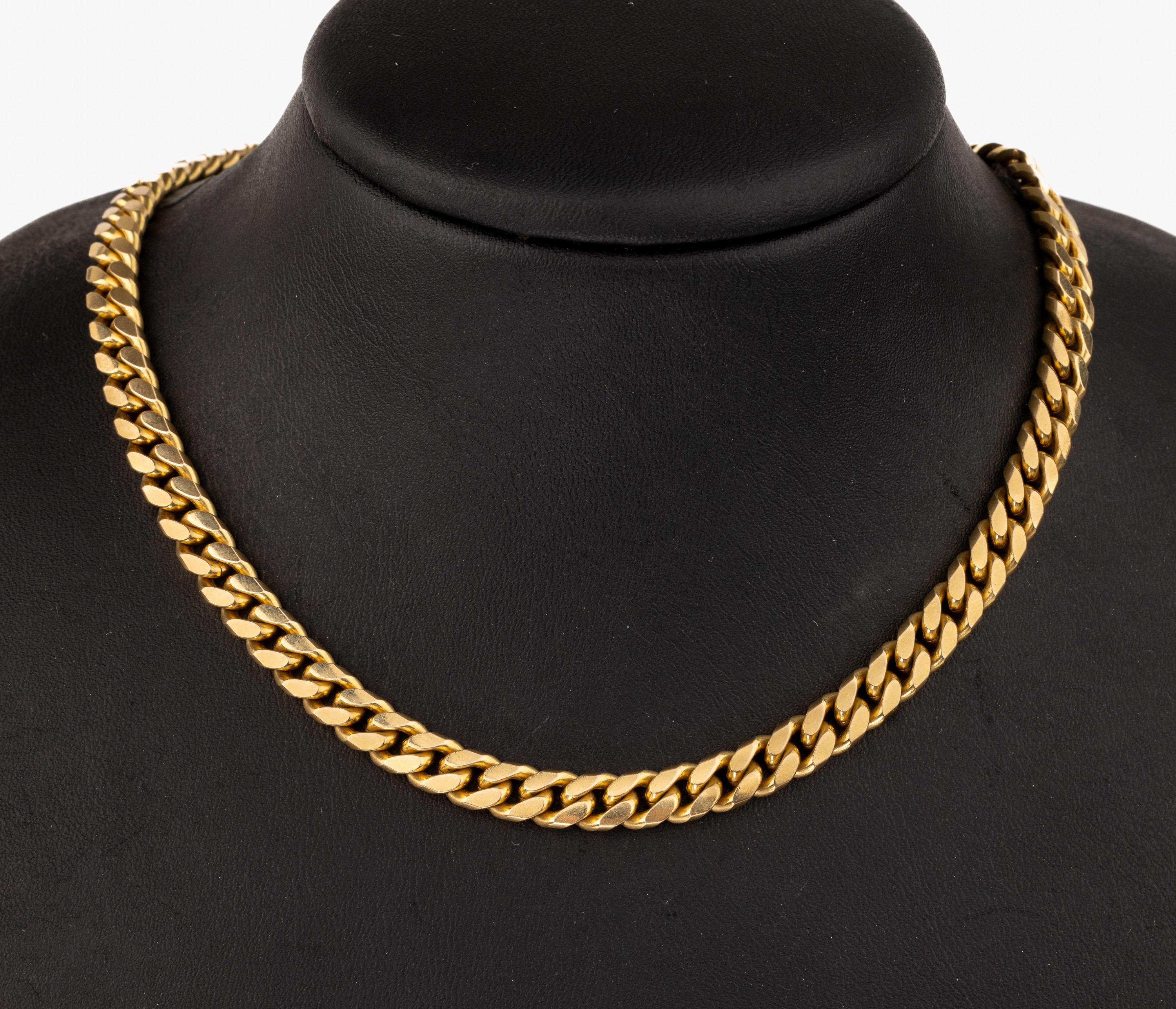 14 kt Gold Collier, GG 585/000, L. ca. 41 cm, Karabinerschließe, ca. 57.1 g