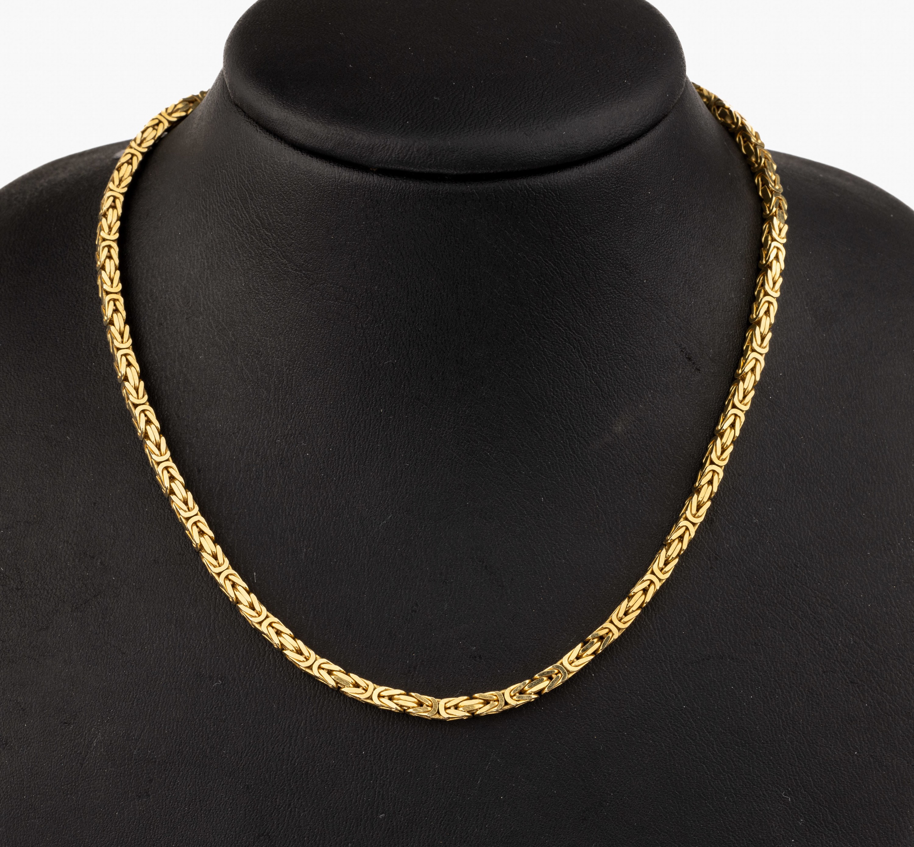 14 kt Gold Königskette, GG 585/000, L. ca. 90 cm, Kastenschloss mit Sicherheitsacht, ca. 62.1 g