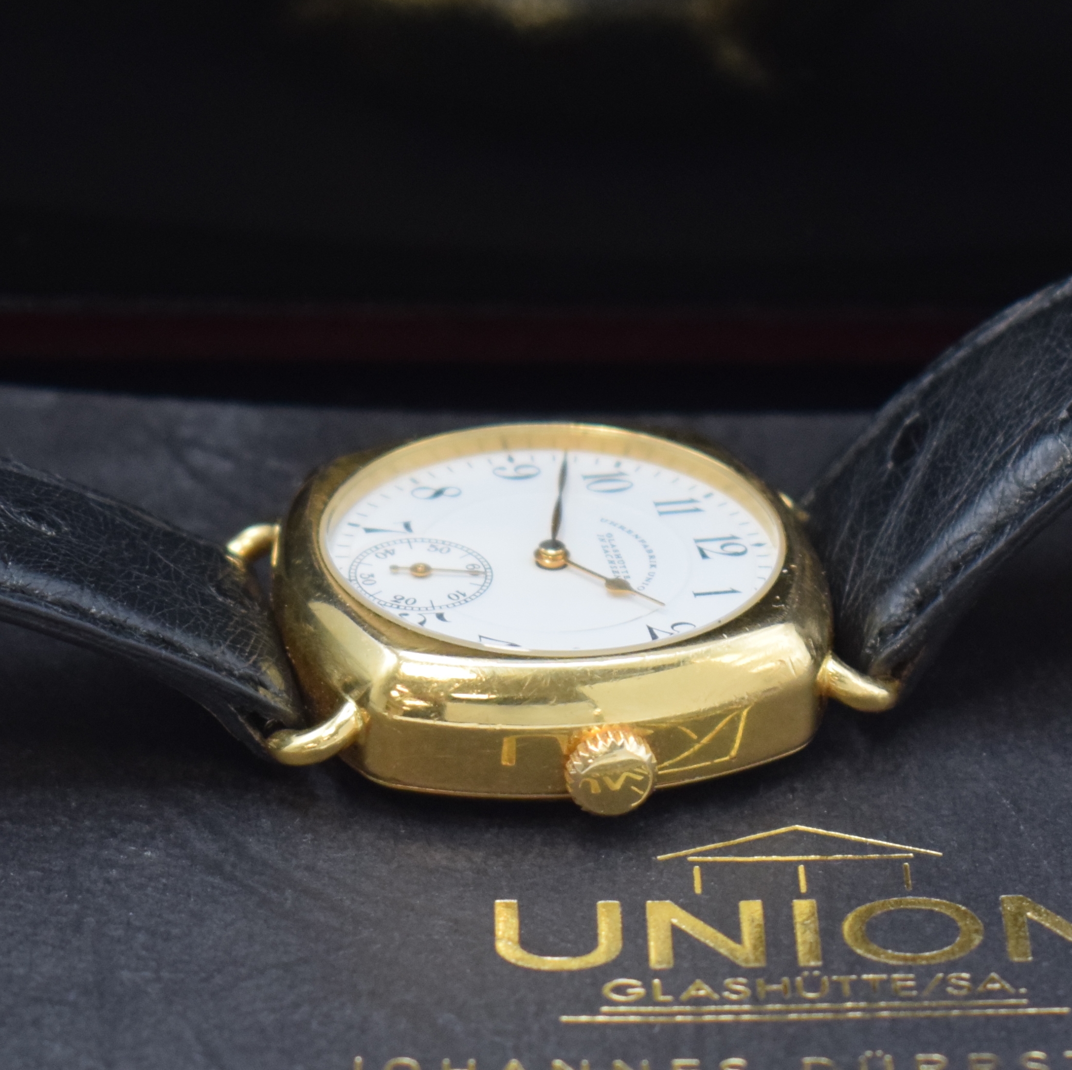 Detail d: UHRENFABRIKATION UNION GLASHÜTTE auf 50 Stück limitierte Herrenarmbanduhr Johannes Dürrstein in RoseG 750/000, Deutschland verk. lt. beil. ...