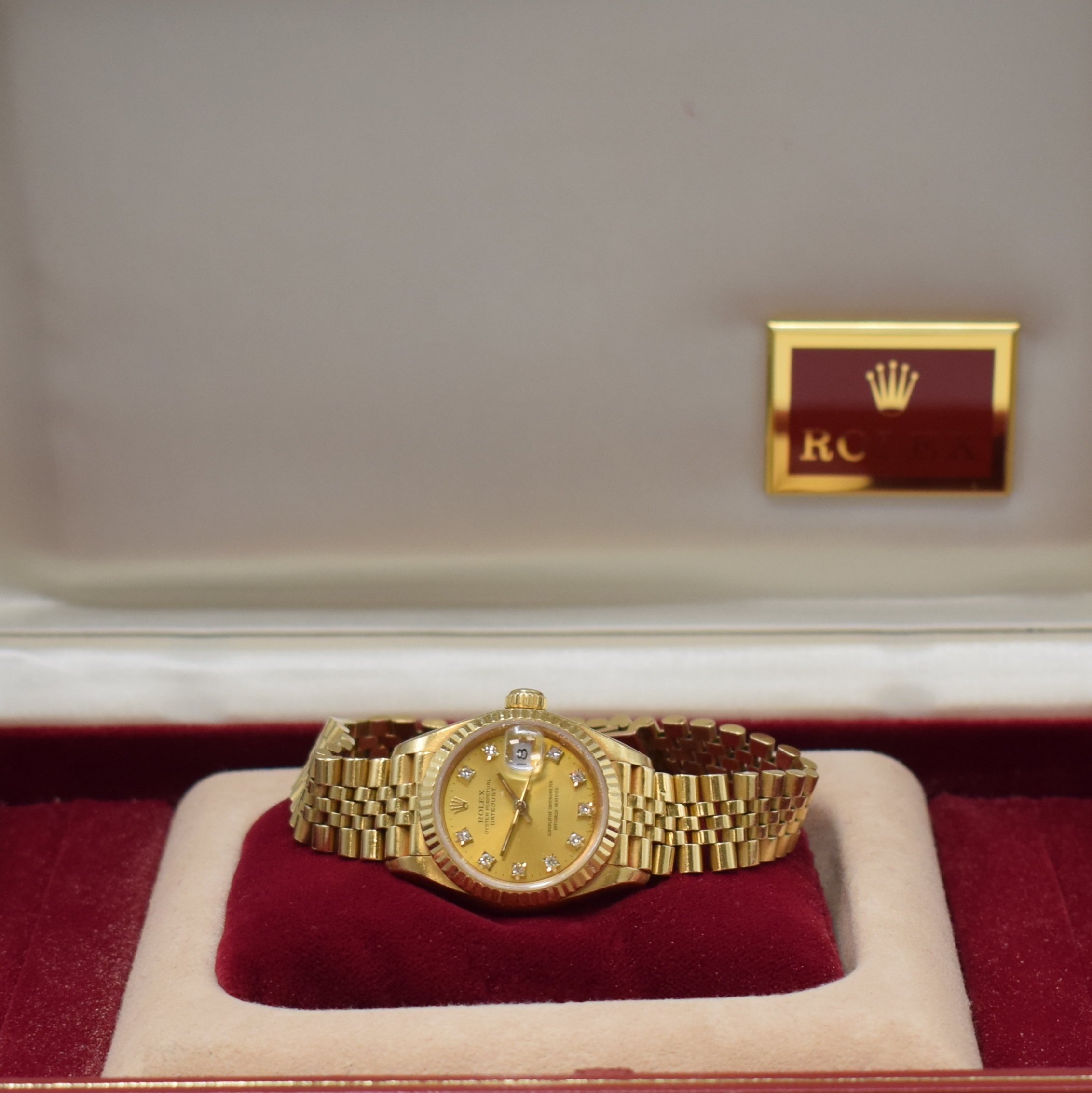 Detail f: ROLEX Damenarmbanduhr Oyster Perpetual Datejust Referenz 69178, Schweiz verk. lt. beil. Zertifikat 07/1992, Automatik, Chronometer der Superlative in ...