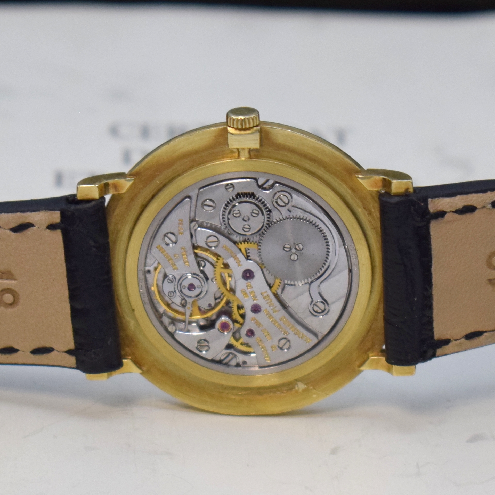 Detail f: AUDEMARS PIGUET Classic Armbanduhr in GG 750/000 Referenz BA25125, Schweiz verk. lt. beil. Zertifikat in October 1987, Handaufzug, Boden aufgedr., ...