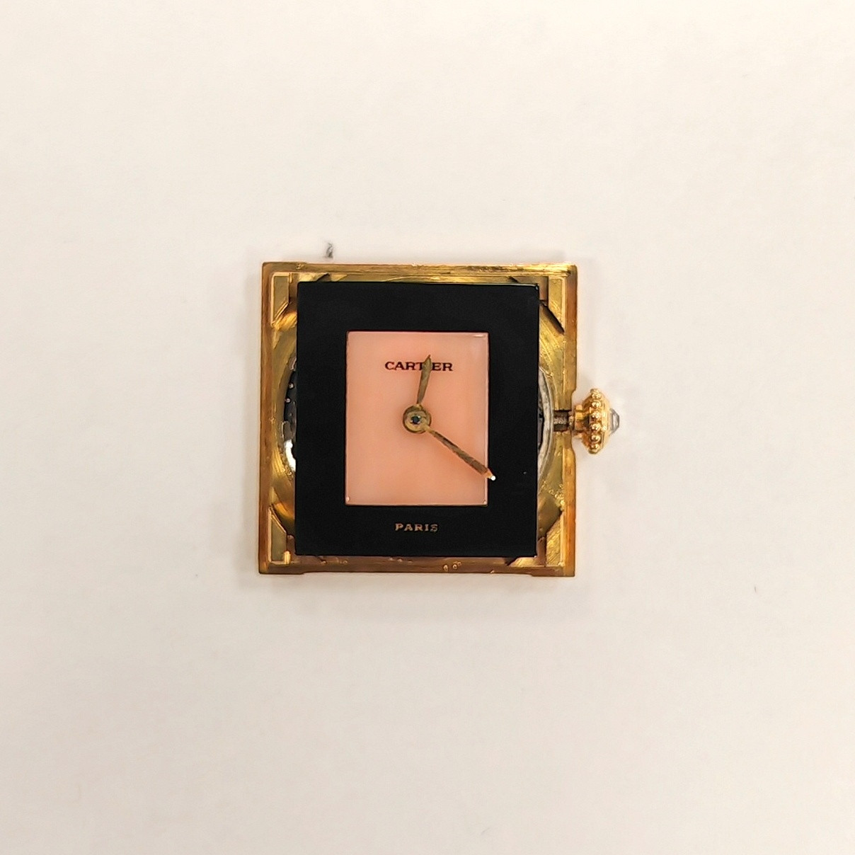 Detail g: CARTIER Tank sehr seltene Damenarmbanduhr in GG 750/000 mit Diamanten, Schweiz um 1985, Handaufzug, Geh. seitl. 4-fach verschr., Schmuckkrone, orig. ...