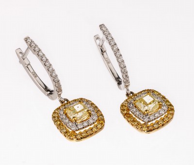 Image 26760738 - Pair of 18 kt gold diamond-earrings