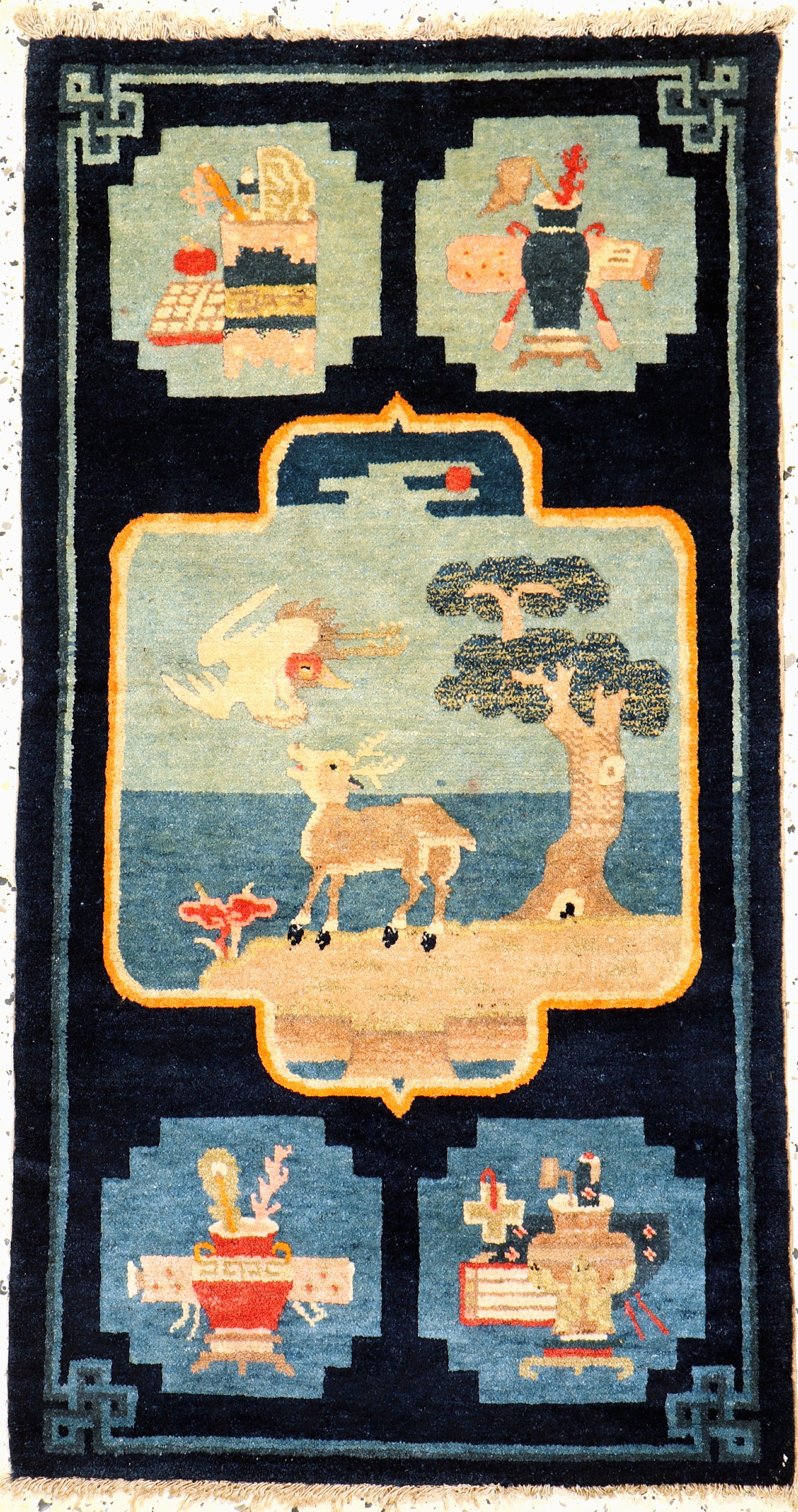 Pao Tow antik, China, um 1900, Wolle auf Baumwolle, ca. 123 x 66 cm, EHZ: 2