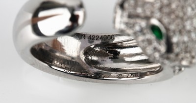 26761133c - 18 kt Gold PANTHERE DE CARTIER Brillant- Smaragd-Ring