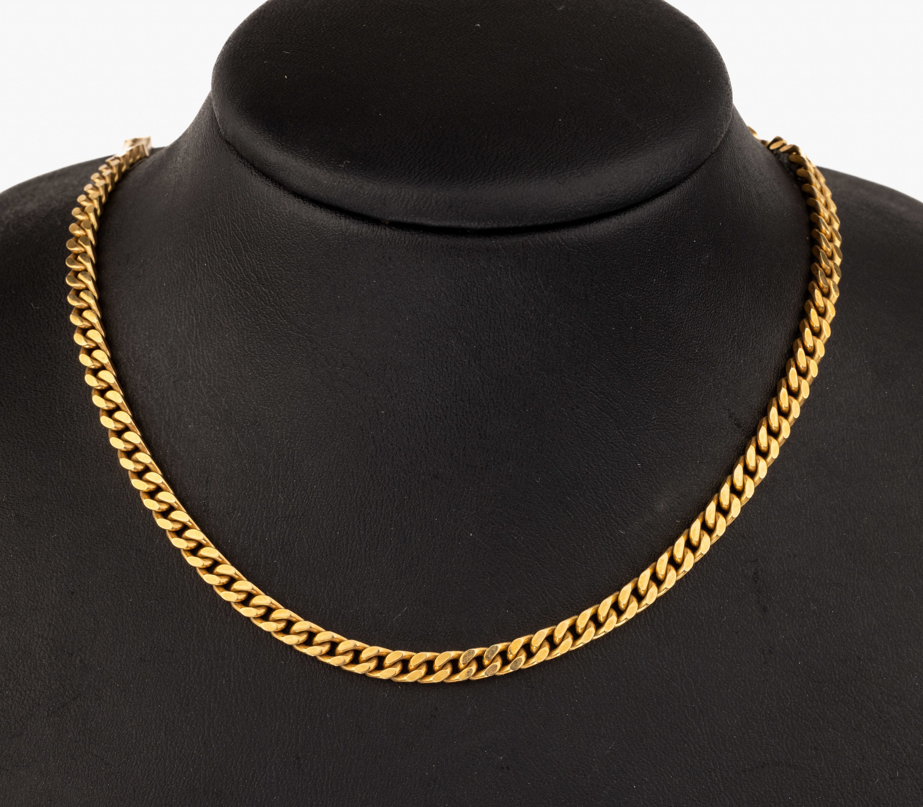 14 kt Gold Collier, GG 585/000, ca. 33.9 g, L. ca. 48 cm, Karabinerschließe
