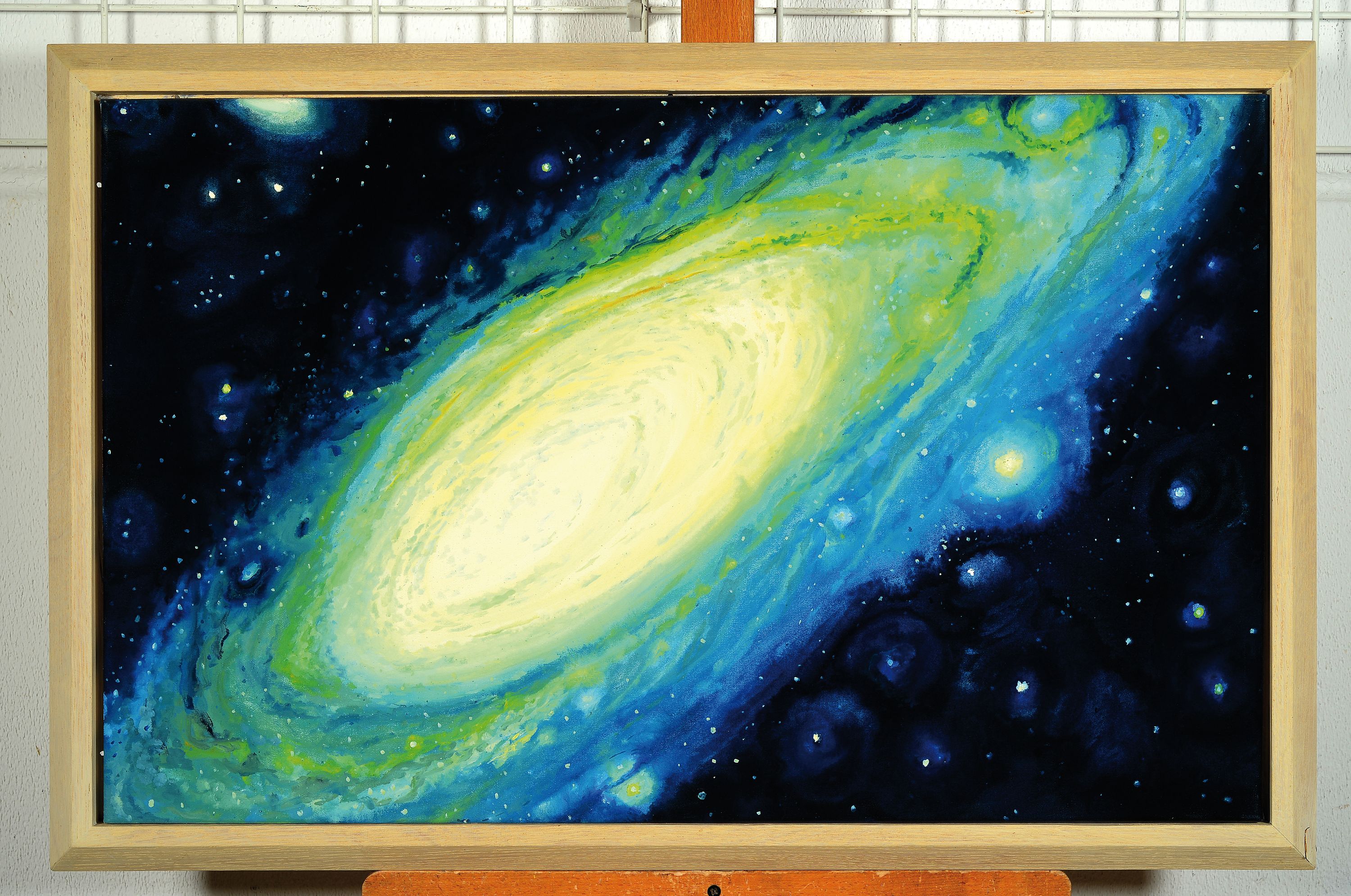 Detail k: Joachim Hirling, geb. 1963, Andromeda Galaxie, Öl/Lwd, rückseitig am Rand betitelt und sign., ca. 50x80cm, R. ca. 58x88cm, Studium an der Akademie ...