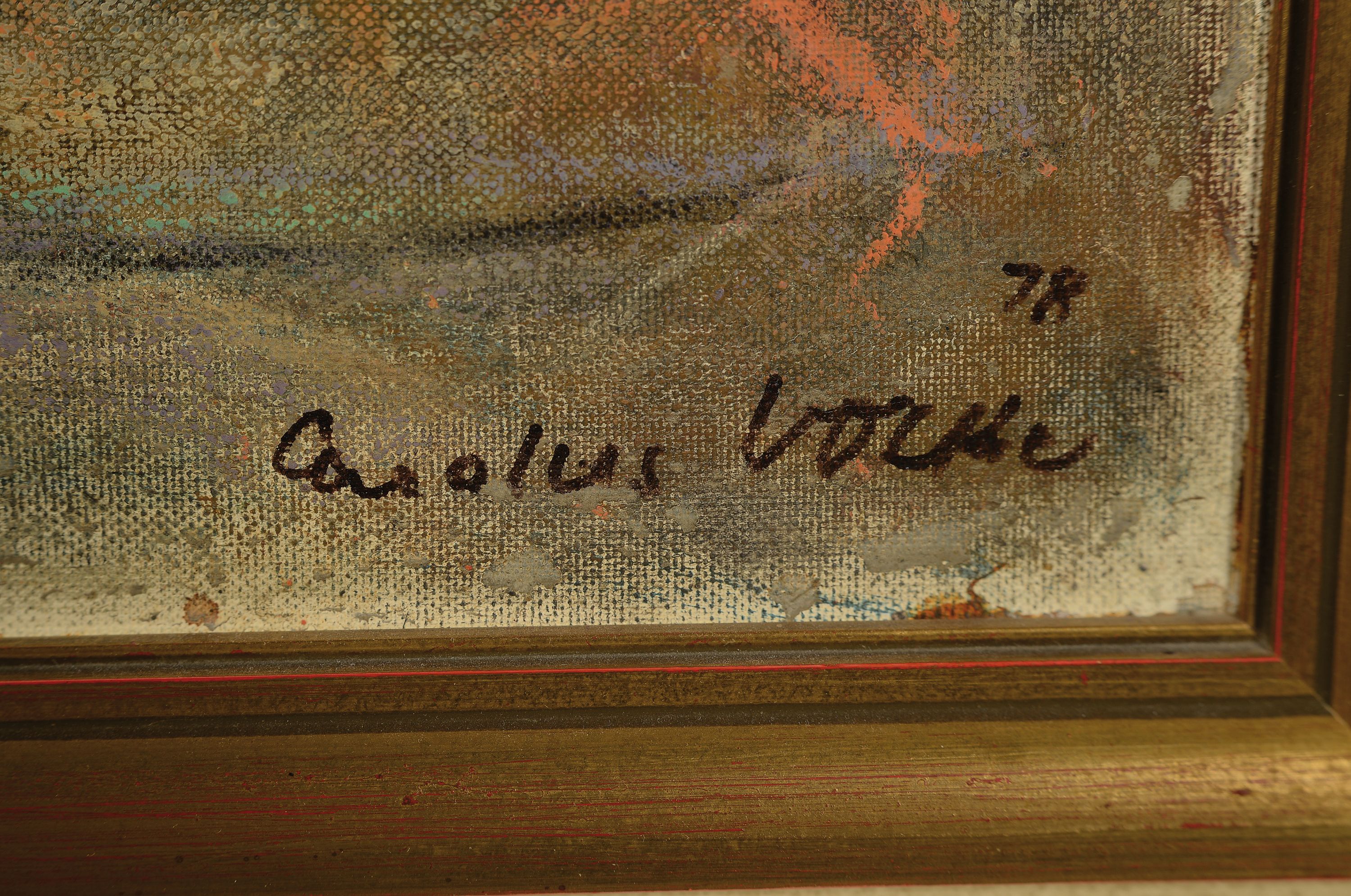 Detail a: Carolus Vocke, 1899 Heilbronn-1979 Mannheim,Üppiges Blumenstillleben, Öl/Hartfaser, rechts unten signiert und dat. 78, ca. 88x70cm, R., Studium an ...