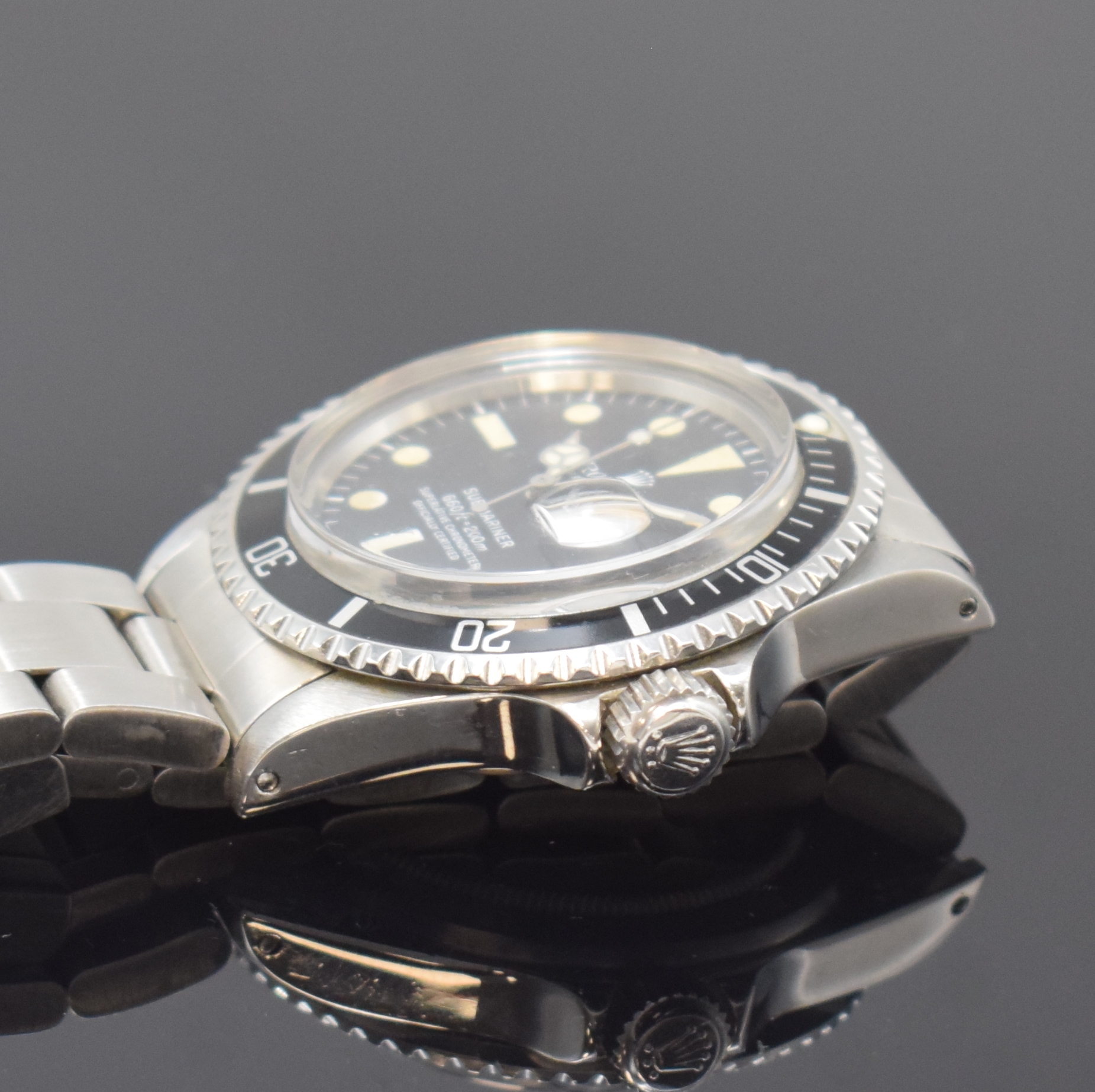 Detail c: ROLEX vintage Herrenarmbanduhr Oyster Perpetual Date Submariner Referenz 1680, Automatik, Schweiz um 1978, Chronometer der Superlative in Edelstahl ...