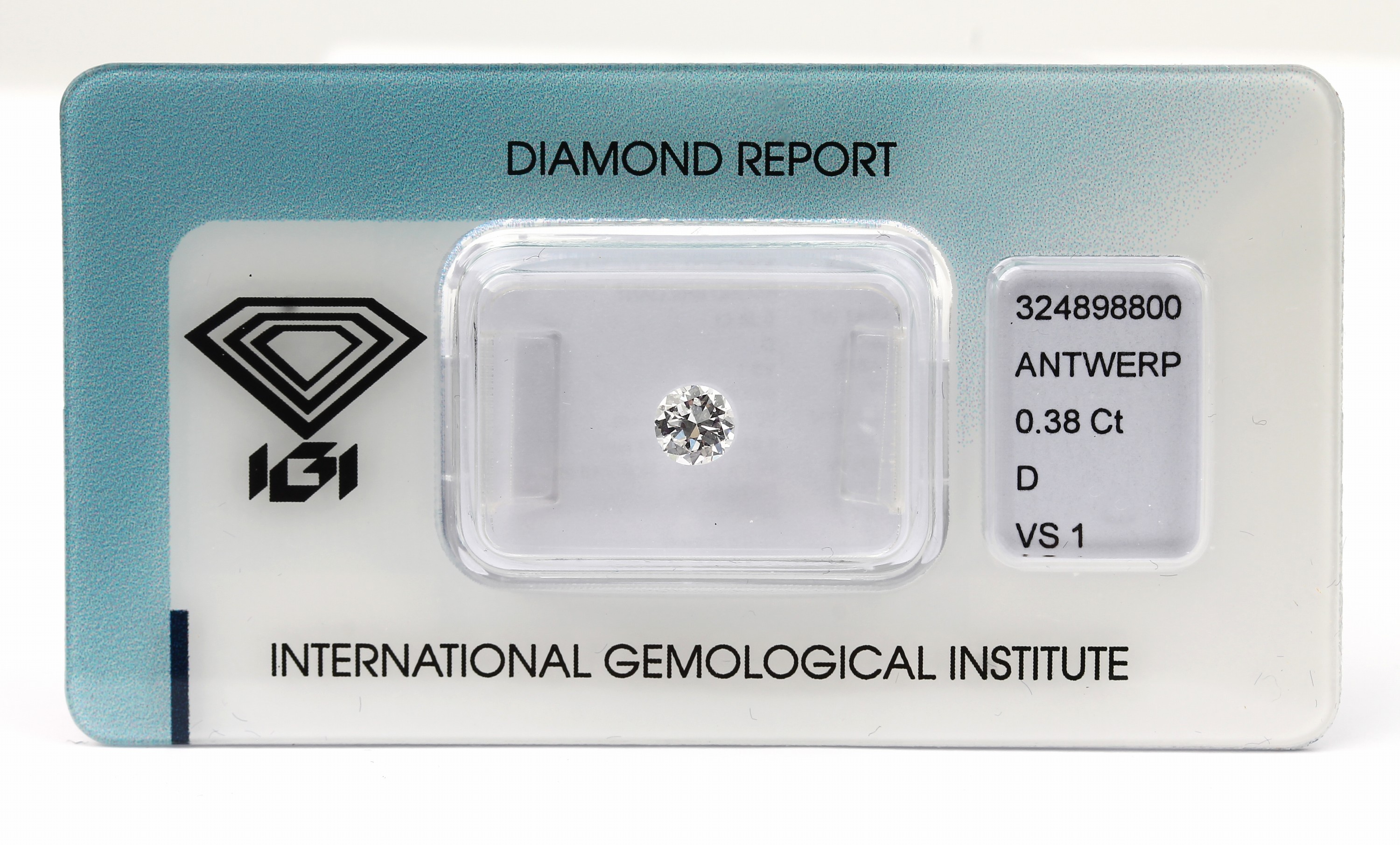 Loser Brillant, 0.38 ct hochfeines Weiß+ (D)/vs1, verschweißt, mit IGI-Zertifikat