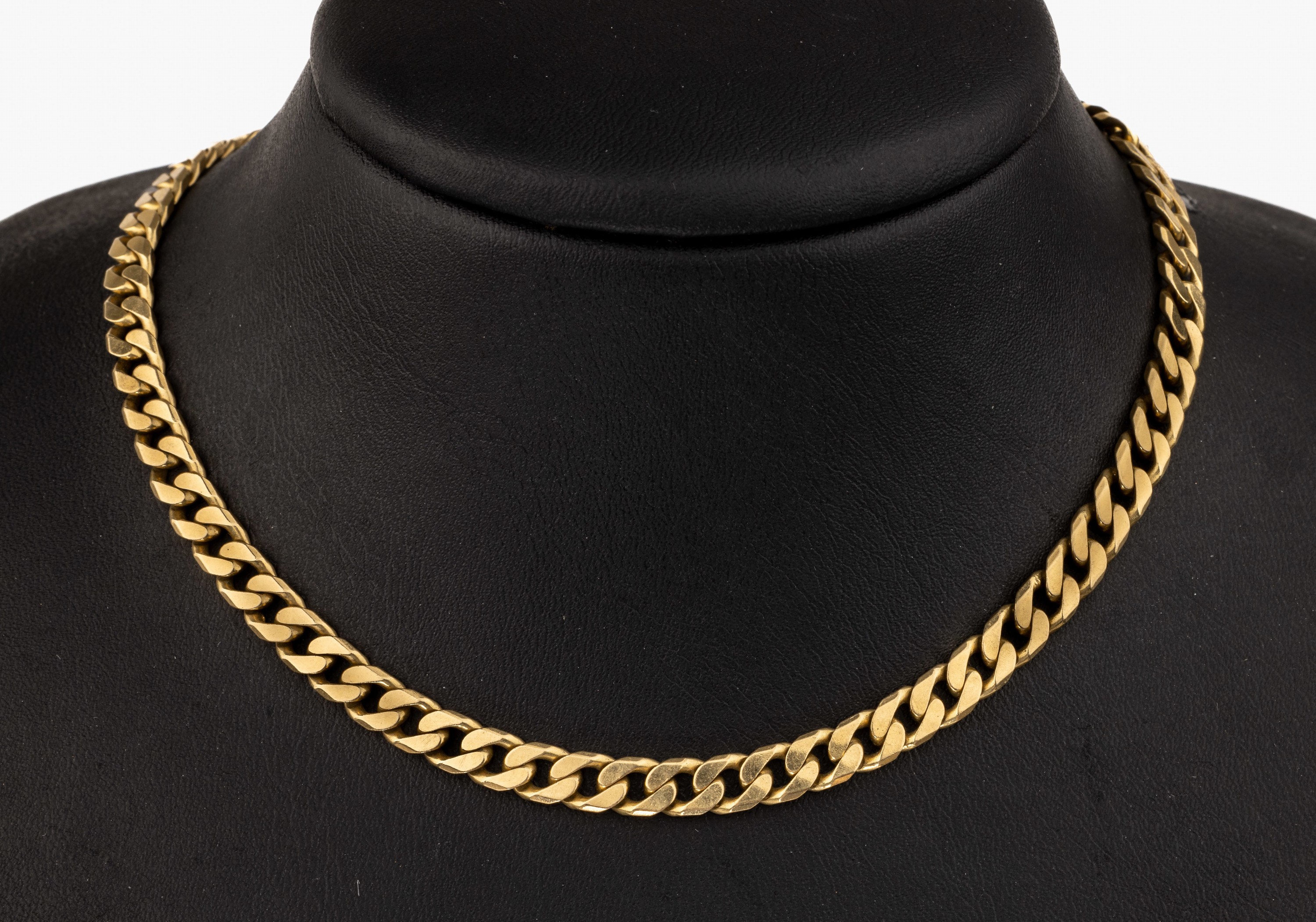 14 kt Gold Collier, GG 585/000, ca. 34.9 g,Karabinerschließe, L. ca. 50 cm