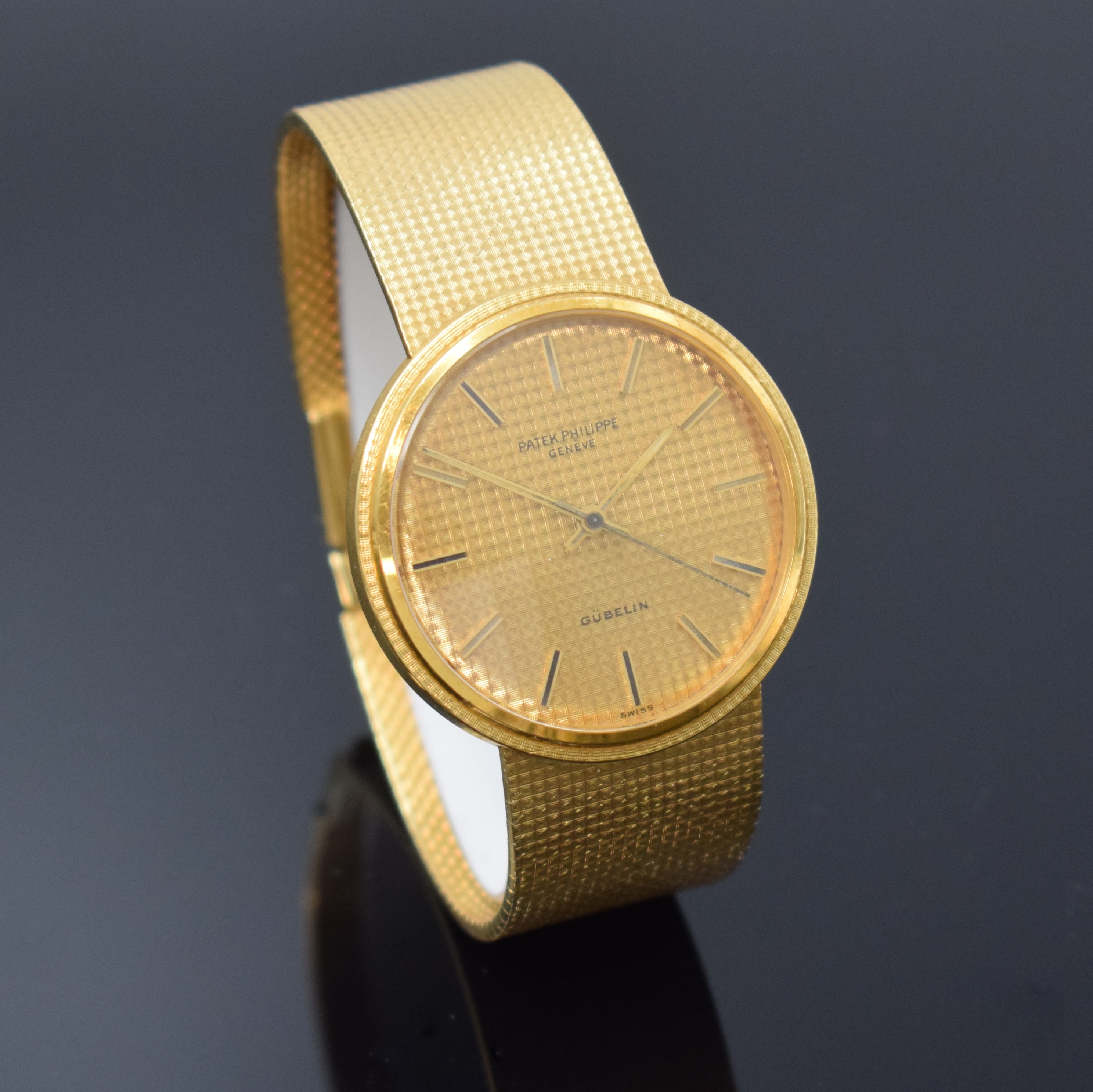 Detail c: PATEK PHILIPPE / GÜBELIN feine Herrenarmbanduhr in GG 750/000 Referenz 3563/3, Automatik, Schweiz 1975, inkl. Milanaiseband, sog. Backwinder, ...
