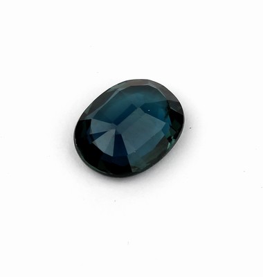 26762643a - Loose sapphire, 2.24 ct, oval bevelled, Deep Blue (Greenish), with ALGT-expertise Valuation Price: 600, - EUR