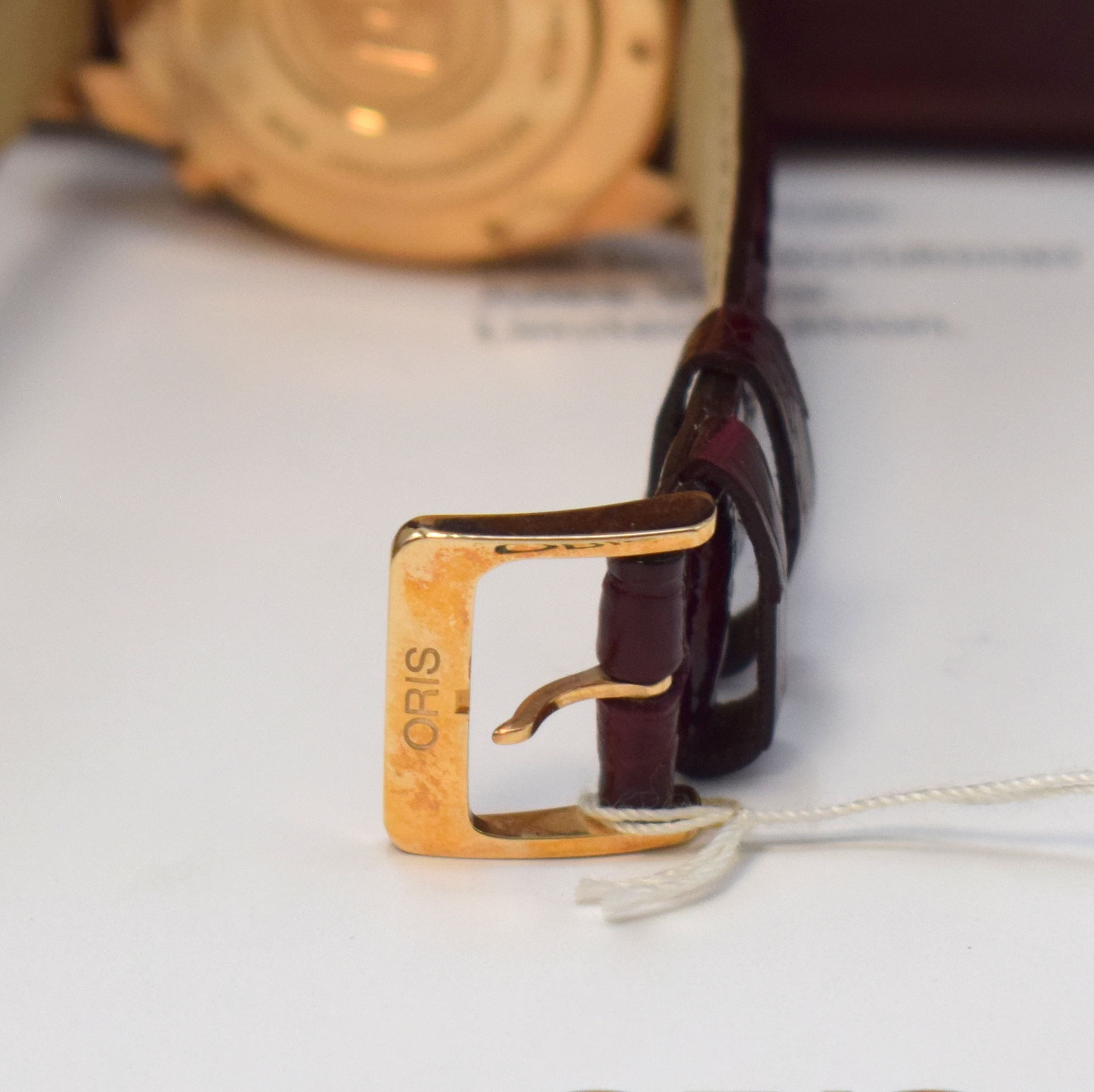 Detail b: ORIS Worldtimer Chronometer auf 250 Stück limitierte Armbanduhr Referenz 7489-60 in RG 750/000, Schweiz um 1995, Automatik, pol. Geh. m. ...