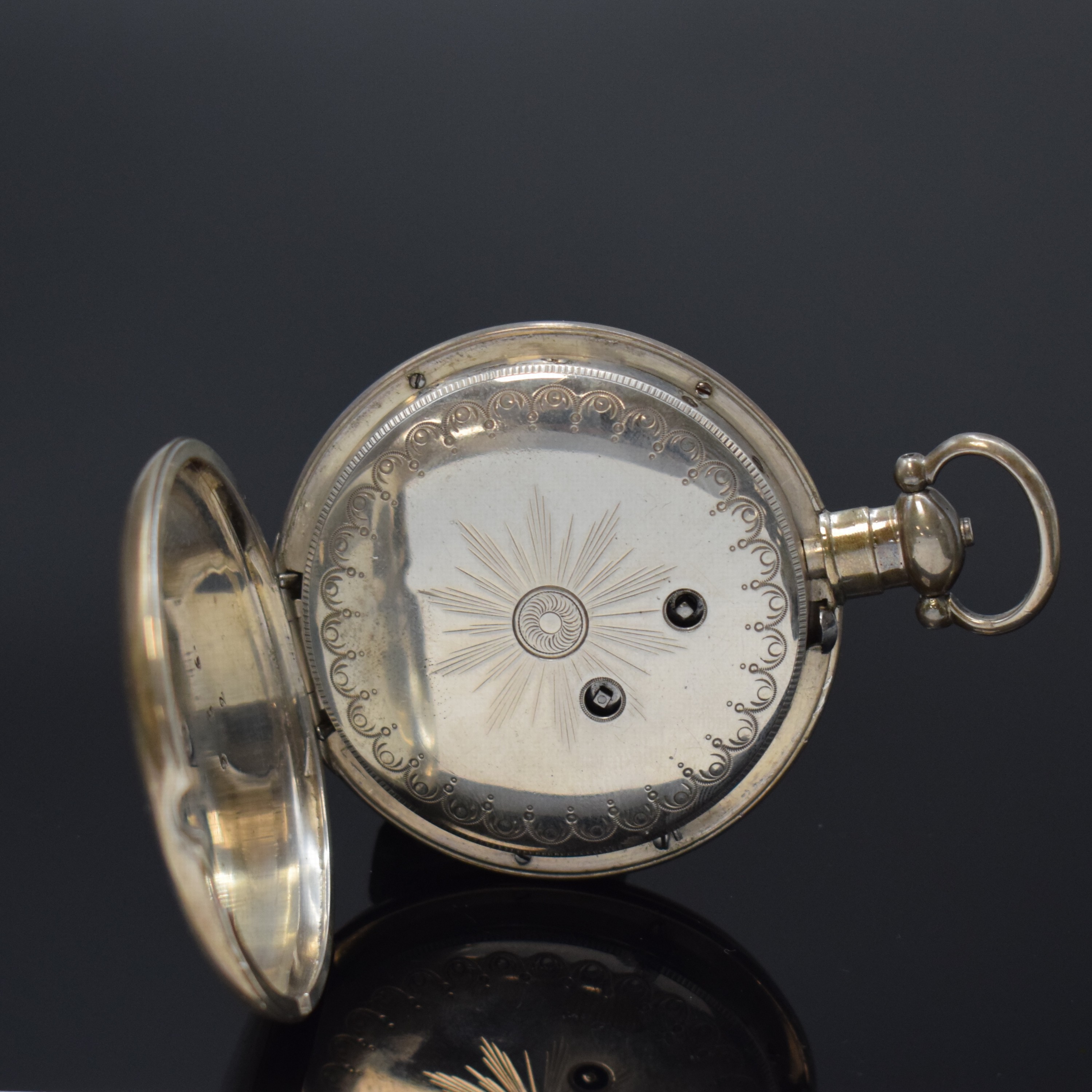 Detail c: BOVET, FLEURIER offene Taschenuhr mit Duplexhemmung, Schweiz um 1850, Schlüssel- aufzug, glattes offenes Geh. dell., Rückdeckel zu öffnen über ...