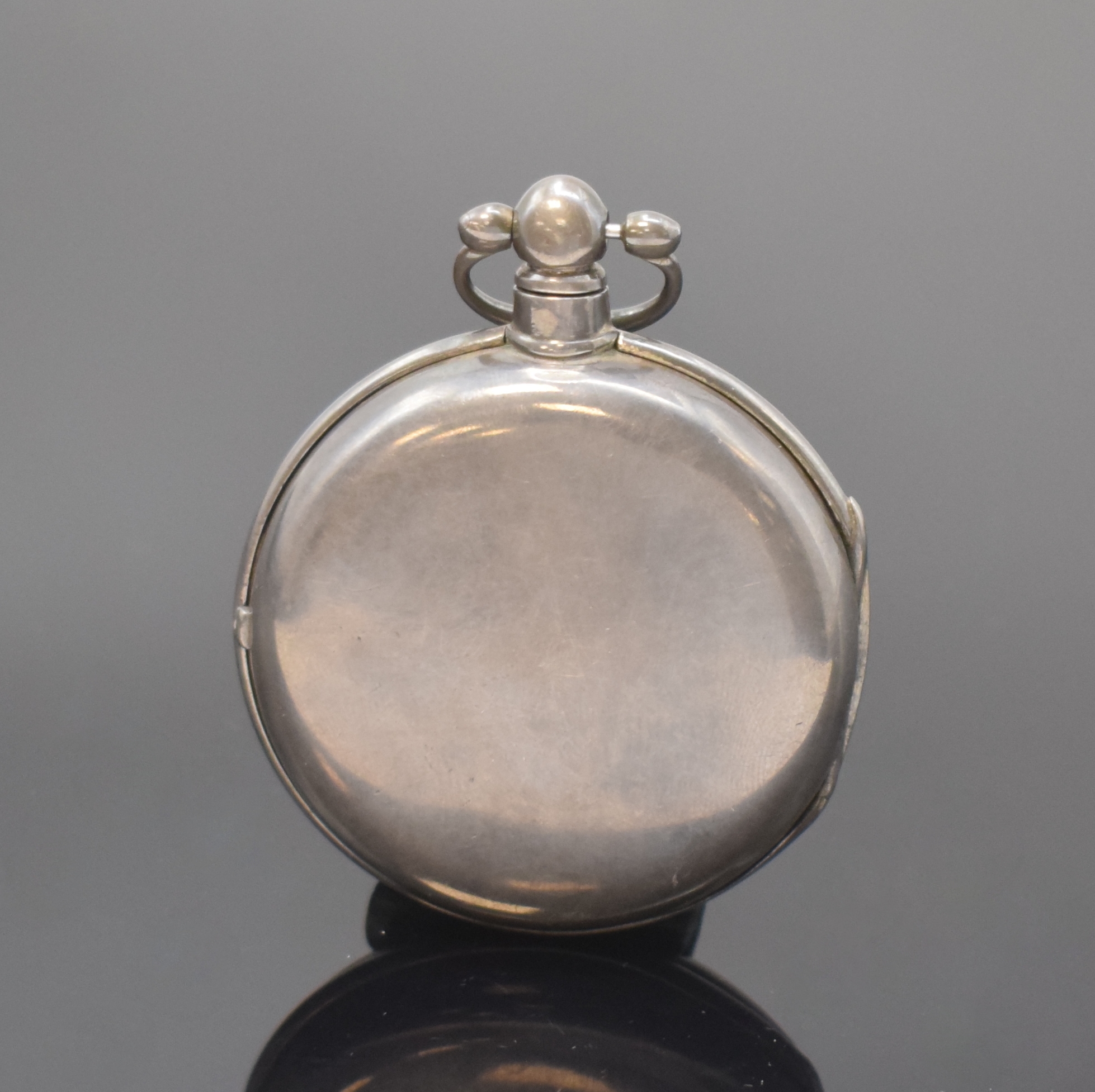 Detail a: J.R. DAVIDSON offene schwere Taschenuhr in Sterlingsilber, Chester Hallmark 1904, Schlüsselaufzug, glattes Geh. u. Übergeh., Emailzifferbl. m. ...