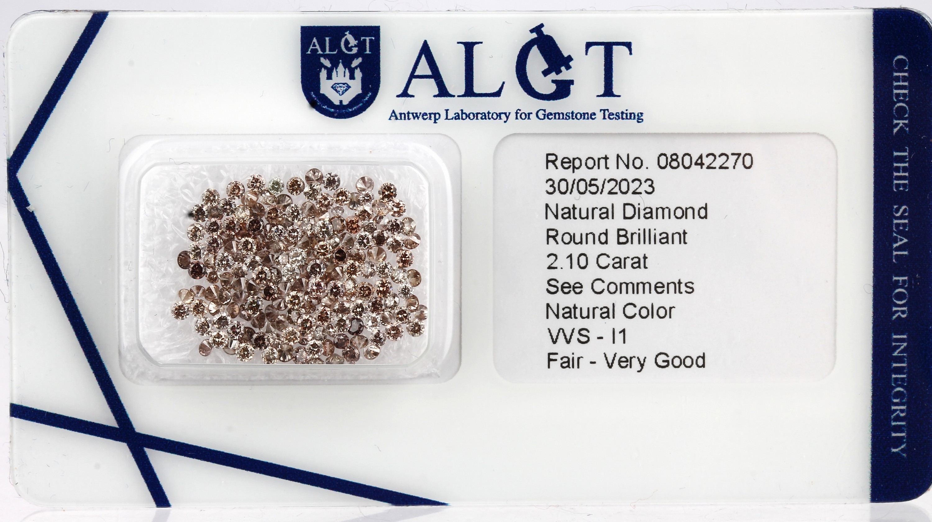 Lot 169 lose Brillanten, 2.10 ct natural very light to fancy deep brown-yellowish brown-grayish brown-pinkisih brown-orangy brown-brownish ...