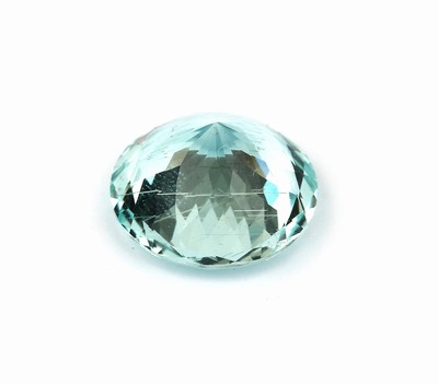 Image 26762761a - Loose aquamarine, 9.89 ct, round bevelled, with GIT-expertise Valuation Price: 1280, - EUR