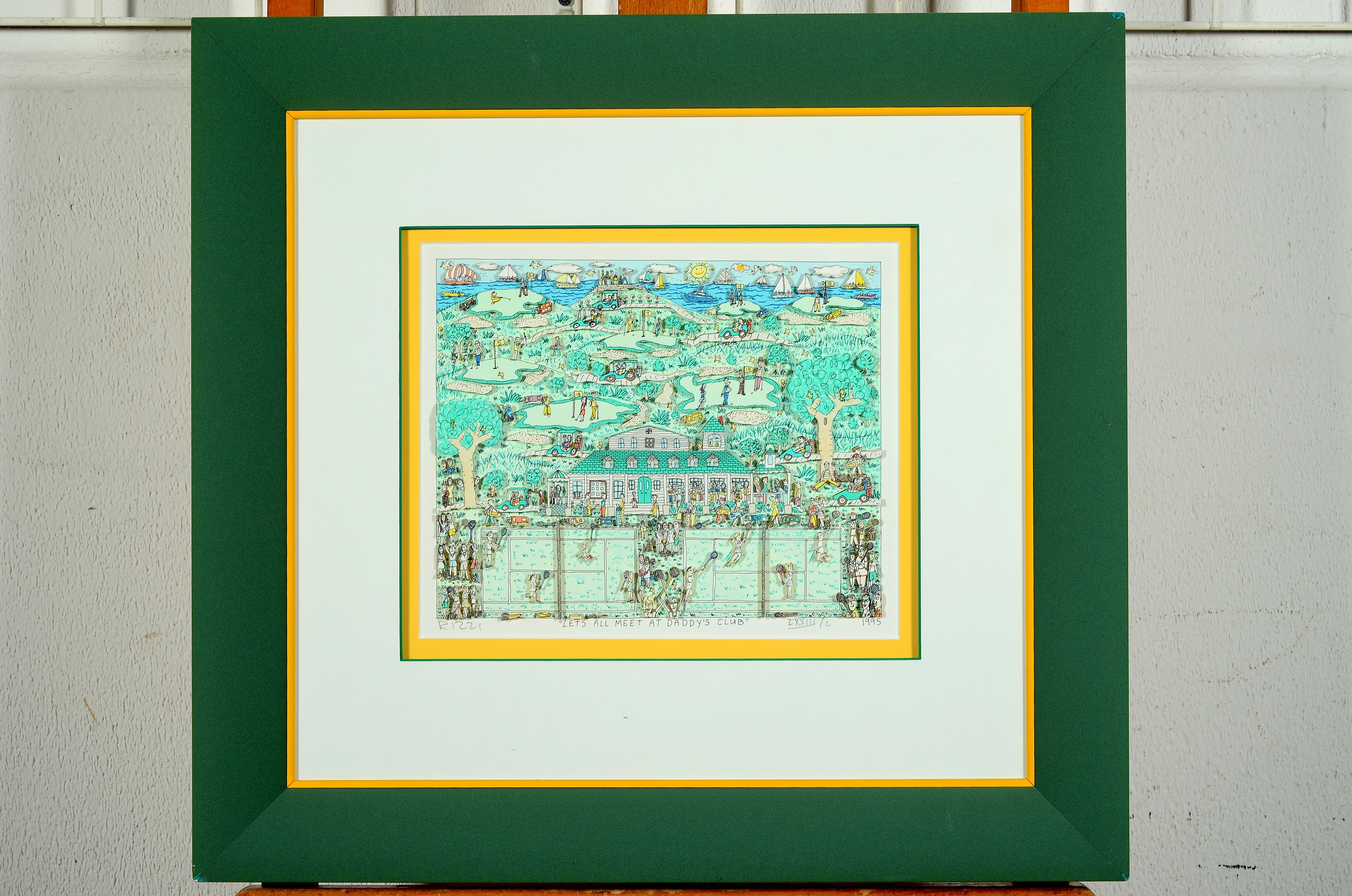 James Rizzi, 1950-2011, Let's all meet at Daddy's Club, dreidimensionale Farbserigraphievon 1995, handsigniert, num. LXXVIII/C, ...