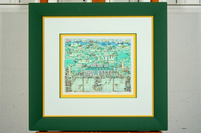 Image 26764748 - James Rizzi, 1950-2011, Let's all meet at Daddy's Club, three-dimensional color screenprint from 1995, hand-signed, number. LXXVIII/C, dry stamp, approx. 20x26cm, PP, etc., frame approx. 48x52cm
