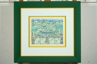 26764748k - James Rizzi, 1950-2011, Let's all meet at Daddy's Club, three-dimensional color screenprint from 1995, hand-signed, number. LXXVIII/C, dry stamp, approx. 20x26cm, PP, etc., frame approx. 48x52cm