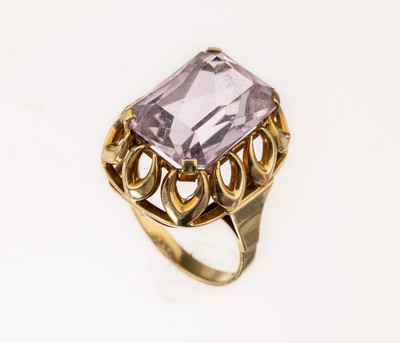 Image 26764768 - 14 kt Gold Amethyst-Ring, 1950er Jahre