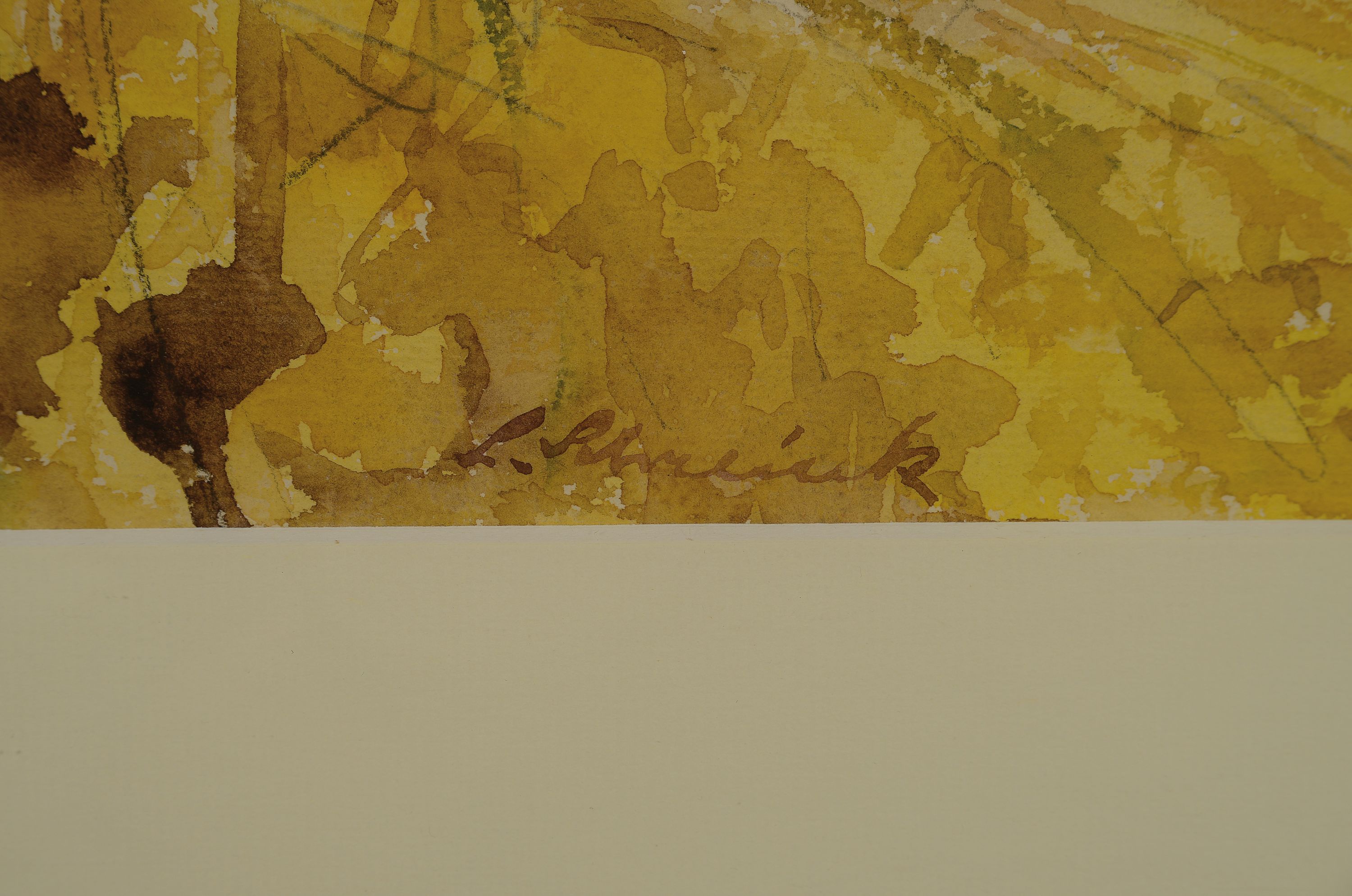 Detail a: Ludwig Schreieck, 1911 St. Martin-1944 München, Aquarell, Herbstlandschaft, wohl Ansicht von Oberreifenberg im Taunus, links unten signiert, unter ...