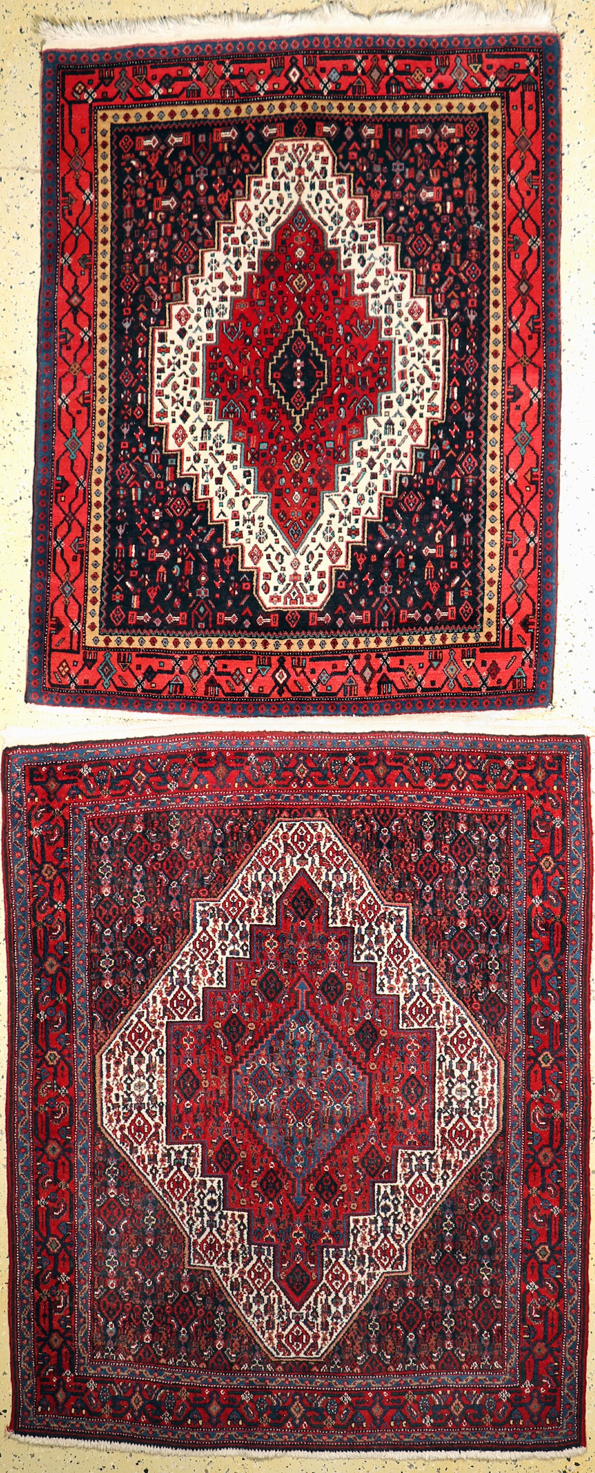1 paar Senneh alt, Persien, um 1960, Wolle auf Baumwolle, ca. 166 x 135 cm, EHZ: 2