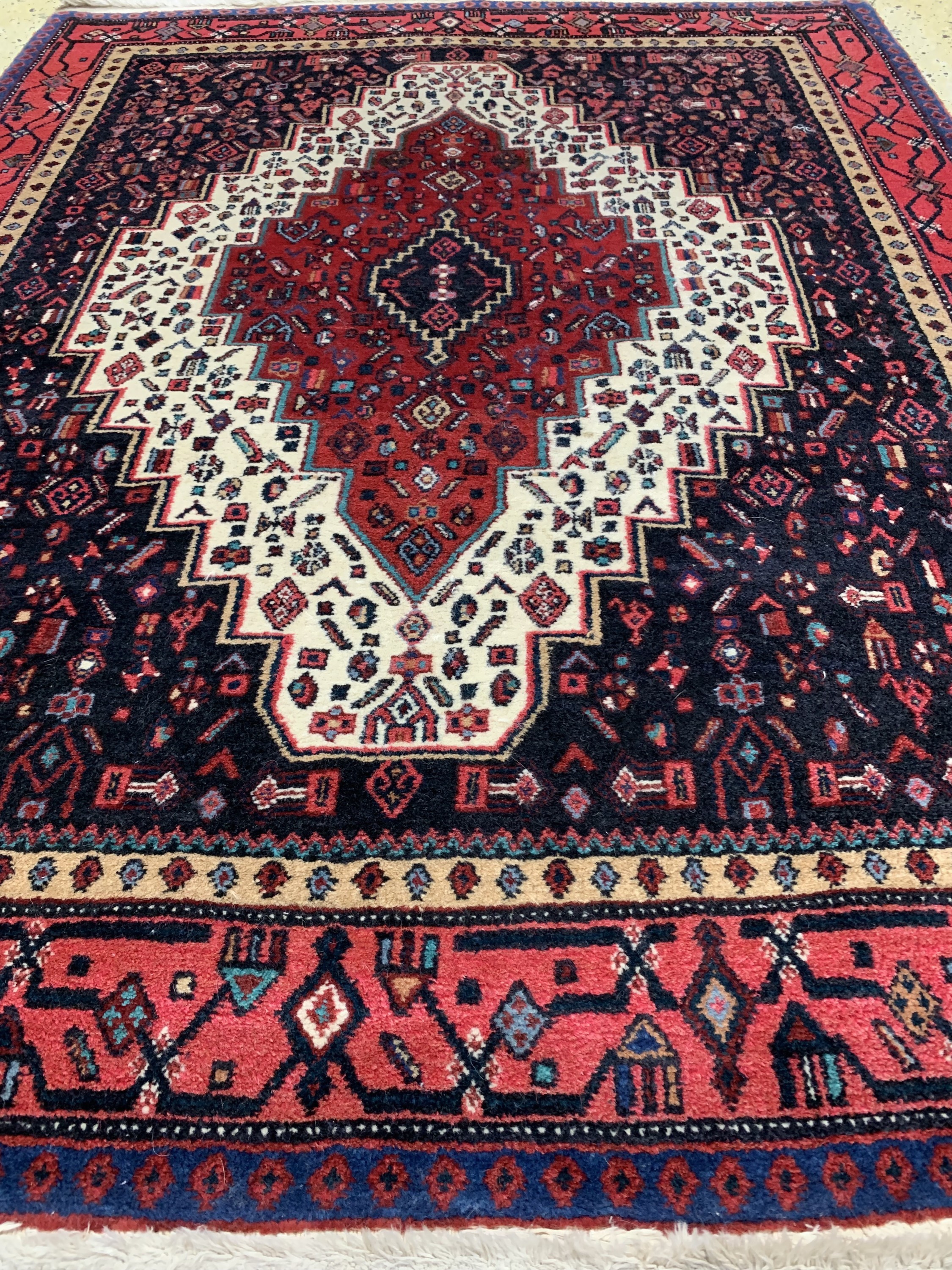 Detail e: 1 paar Senneh alt, Persien, um 1960, Wolle auf Baumwolle, ca. 166 x 135 cm, EHZ: 2